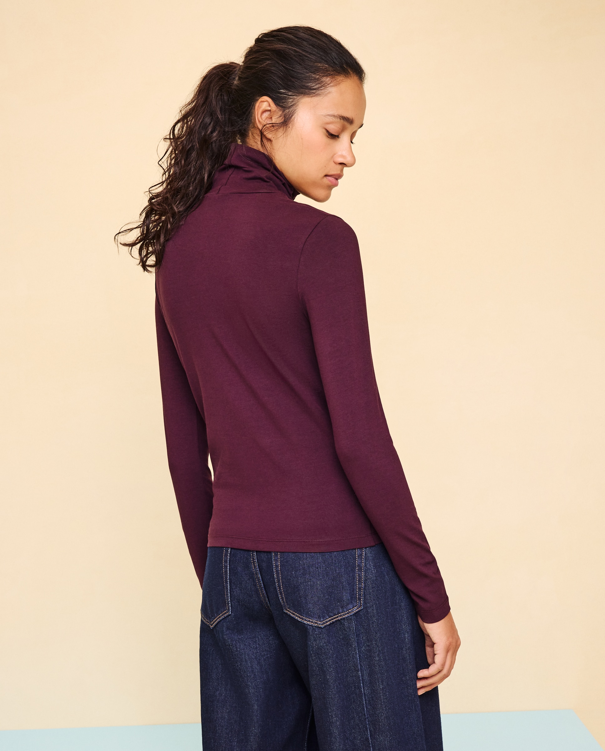 Pantalón pana de mujer crop culotte - Easy Wear - 290 Burdeos 290 Burdeos-3