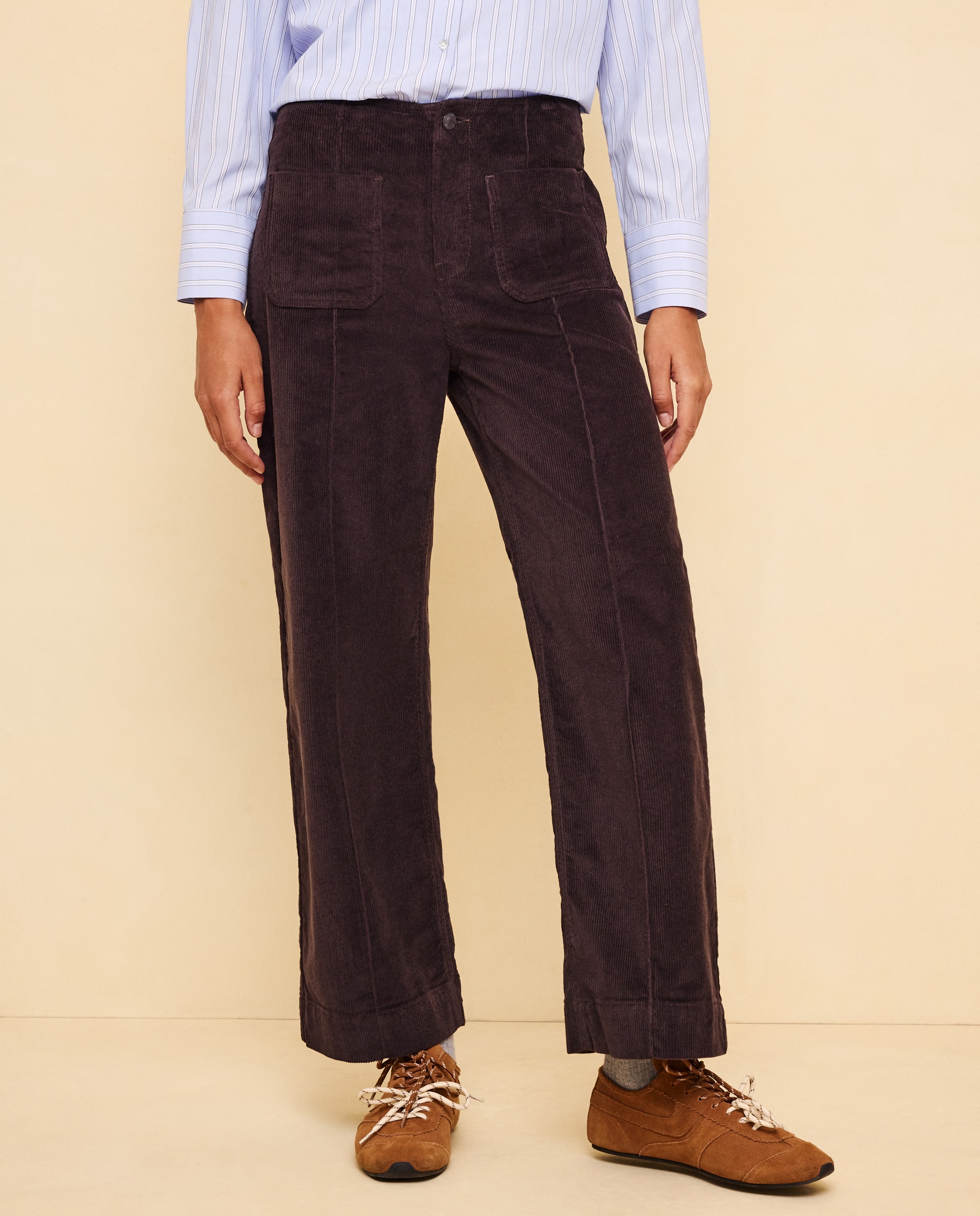 Pantalón pana de mujer crop culotte - Easy Wear - Chocolate Chocolate-2