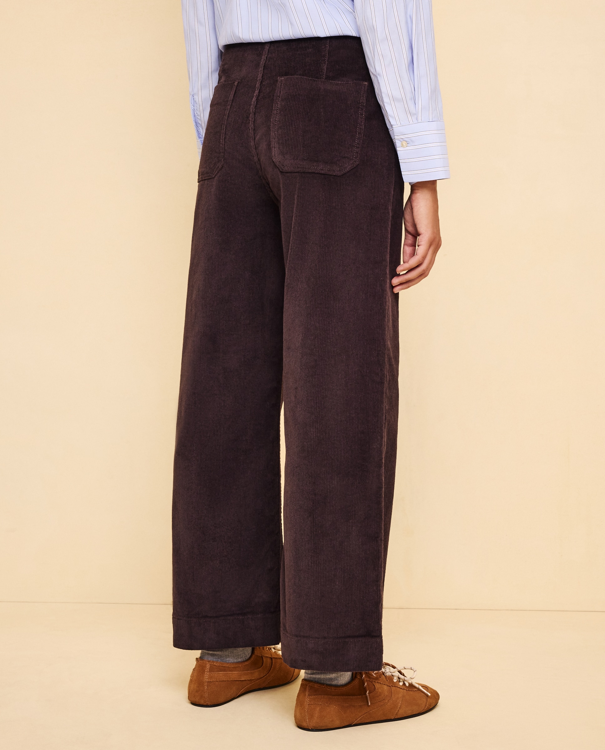 Pantalón pana de mujer crop culotte - Easy Wear - Chocolate Chocolate-3