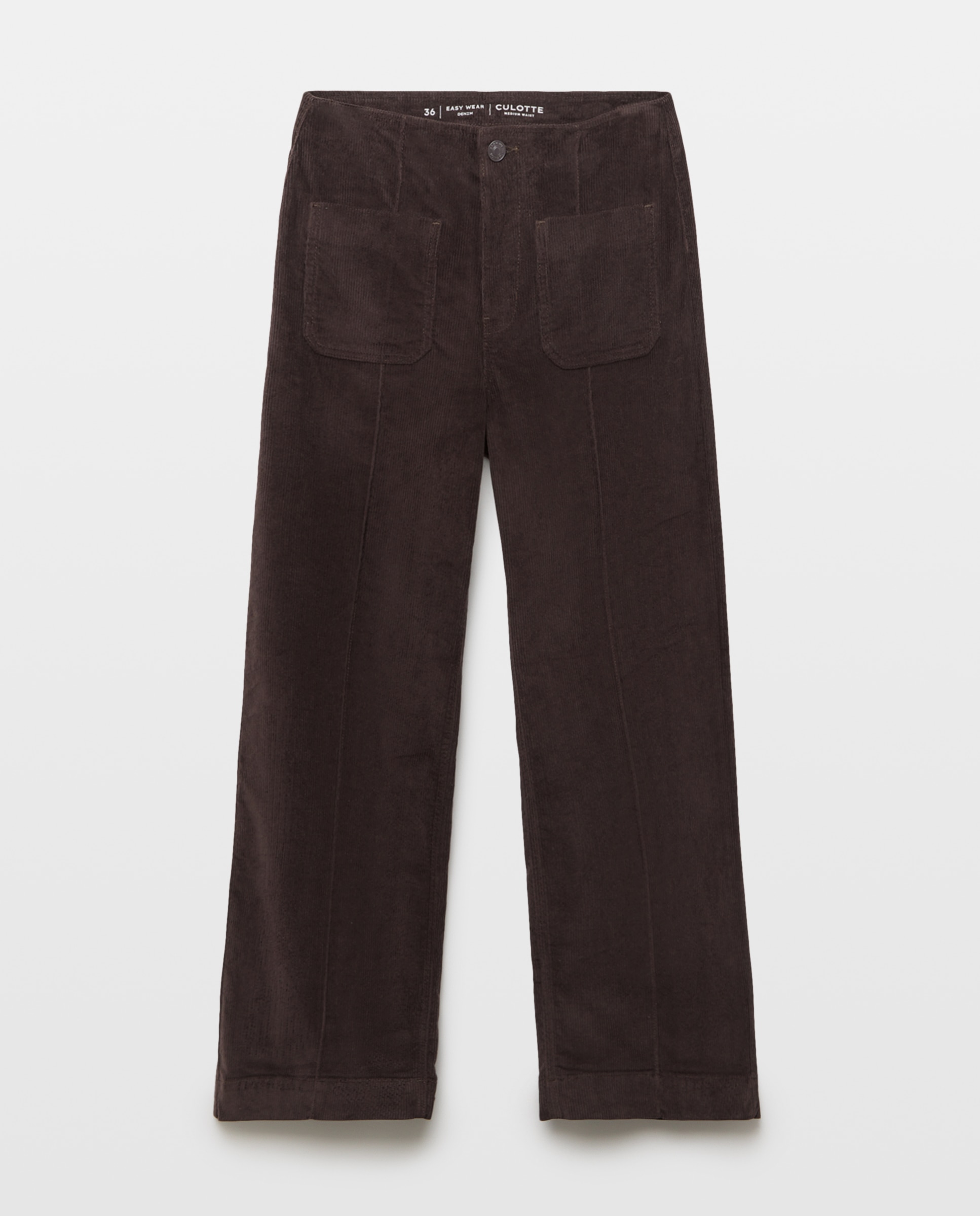 Pantalón pana de mujer crop culotte - Easy Wear - Chocolate Chocolate-4