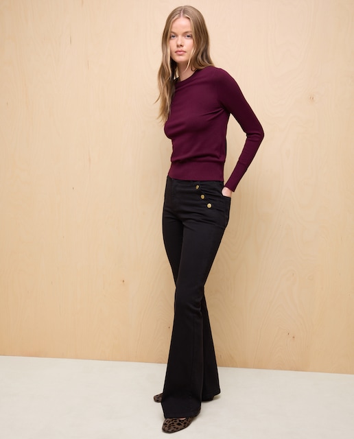 Imagen 0 de Pantalón denim  de mujer campana abotonado