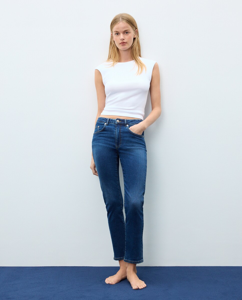 Imagen 0 de Pantalón denim  de mujer slim Gris