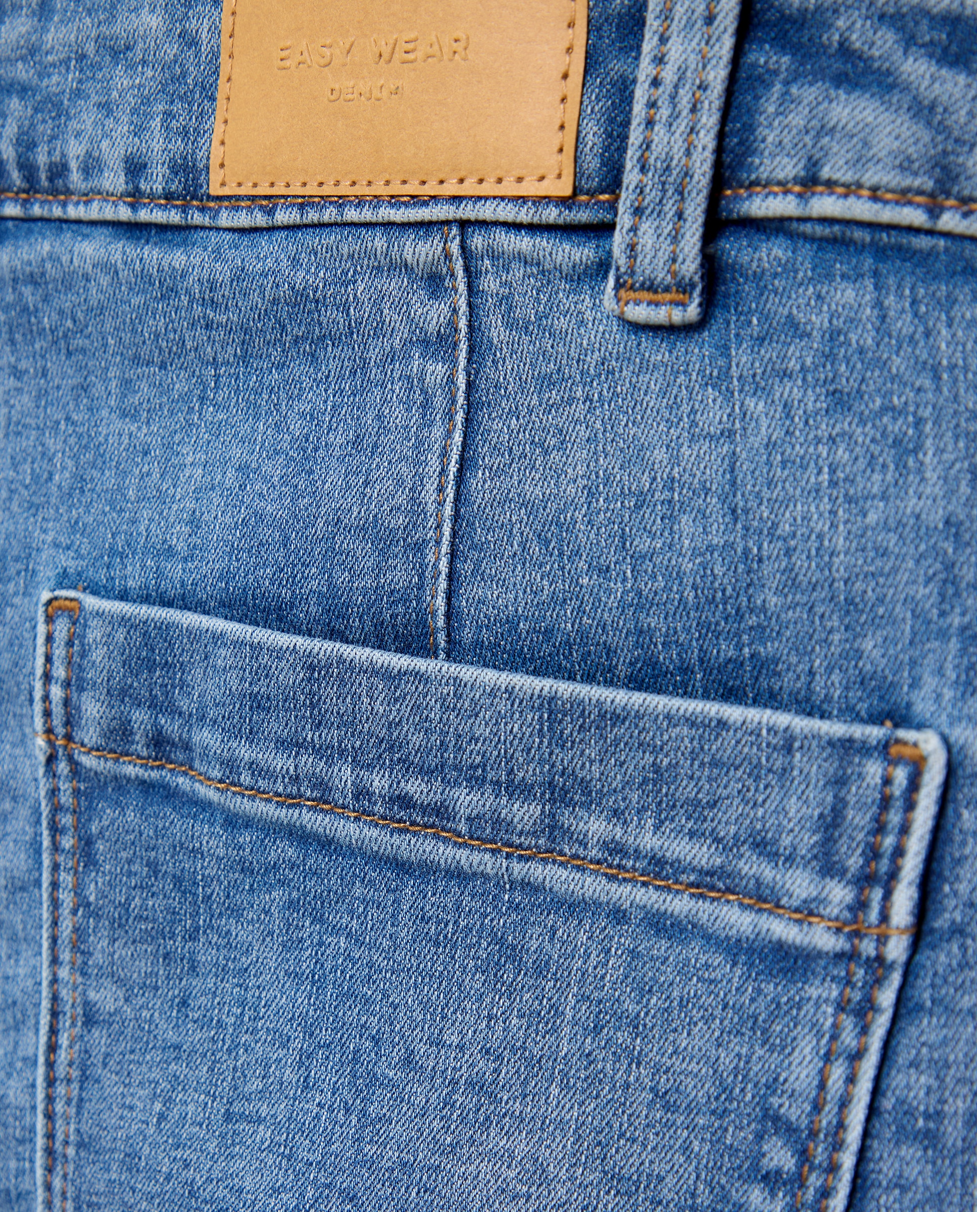 Pantalón denim de mujer crop culotte abotonado - Easy Wear - Azul pálido Azul pálido-5