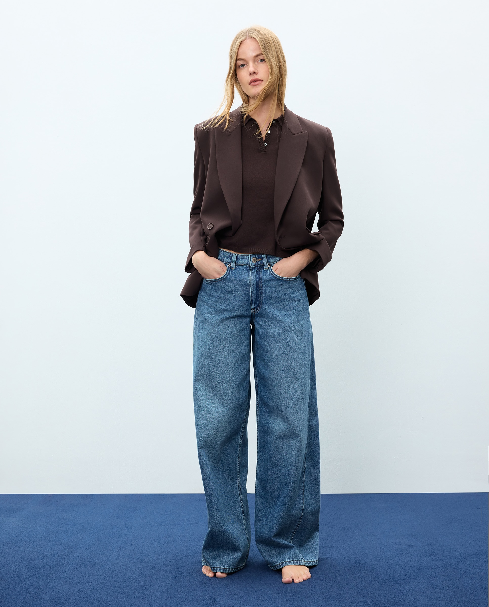 Imagem 0 de Jeans Palazzo com Costura à Frente
