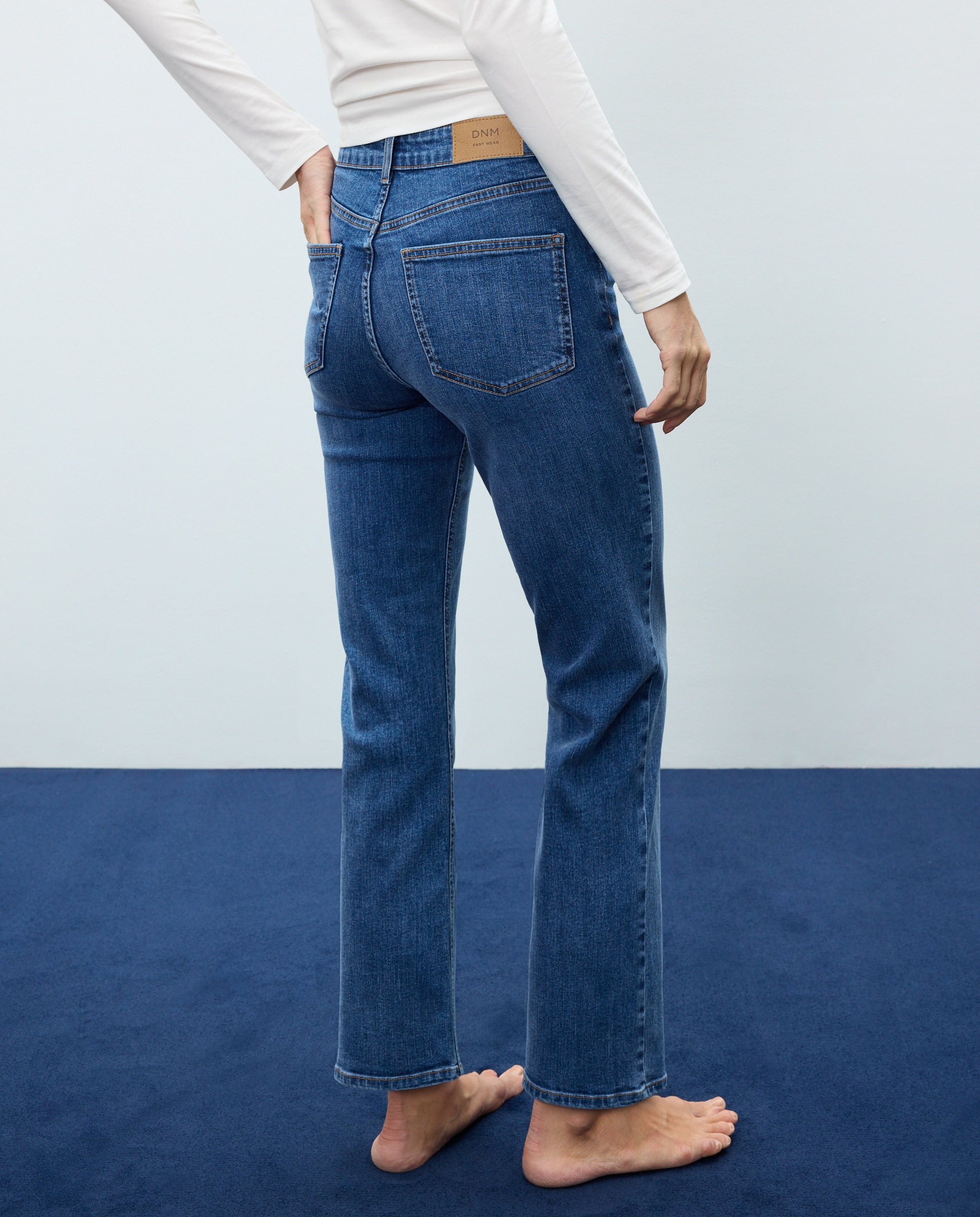 Pantalón denim de mujer crop flare - Easy Wear - Azul pálido Azul pálido-3