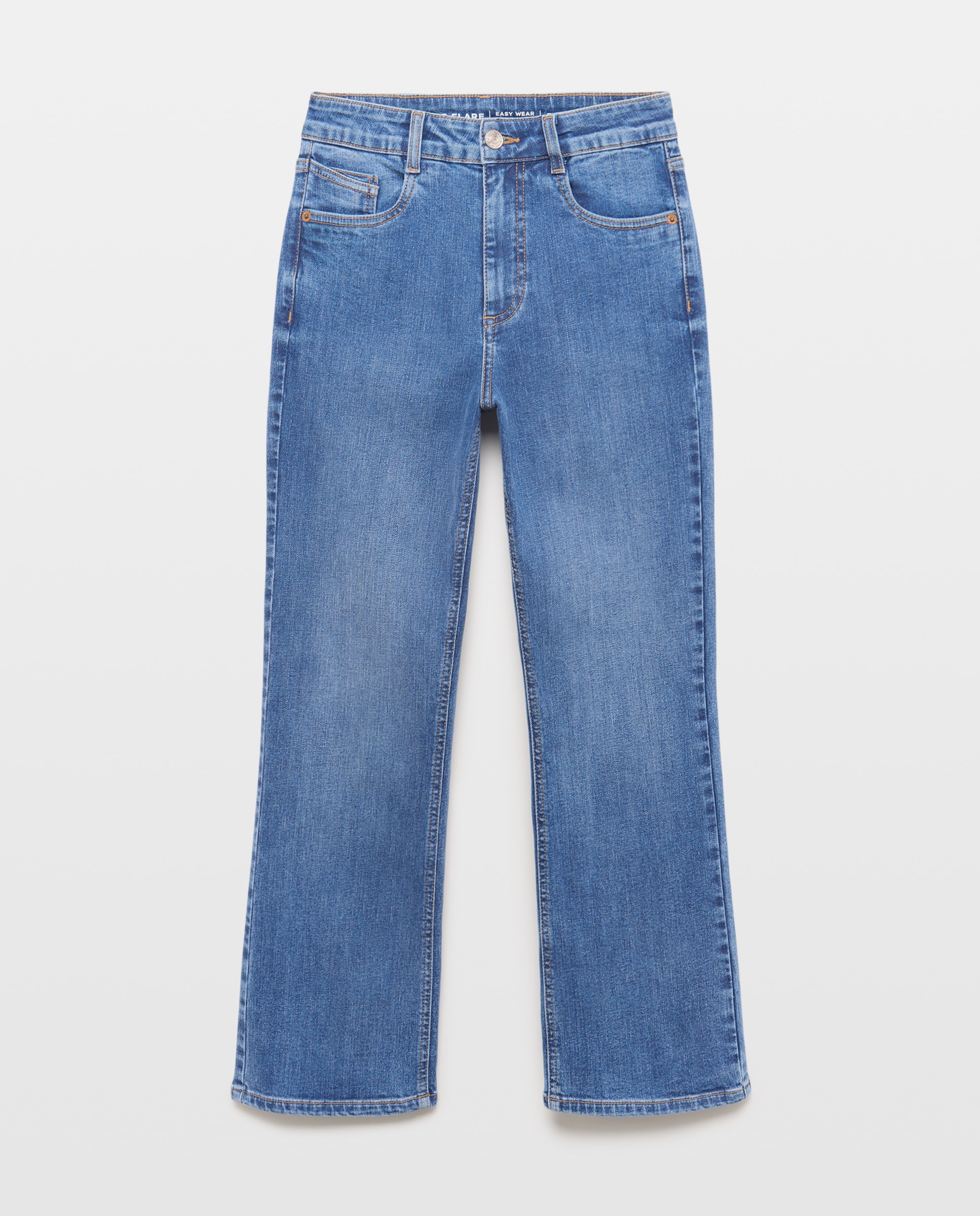 Pantalón denim de mujer crop flare - Easy Wear - Azul pálido Azul pálido-4