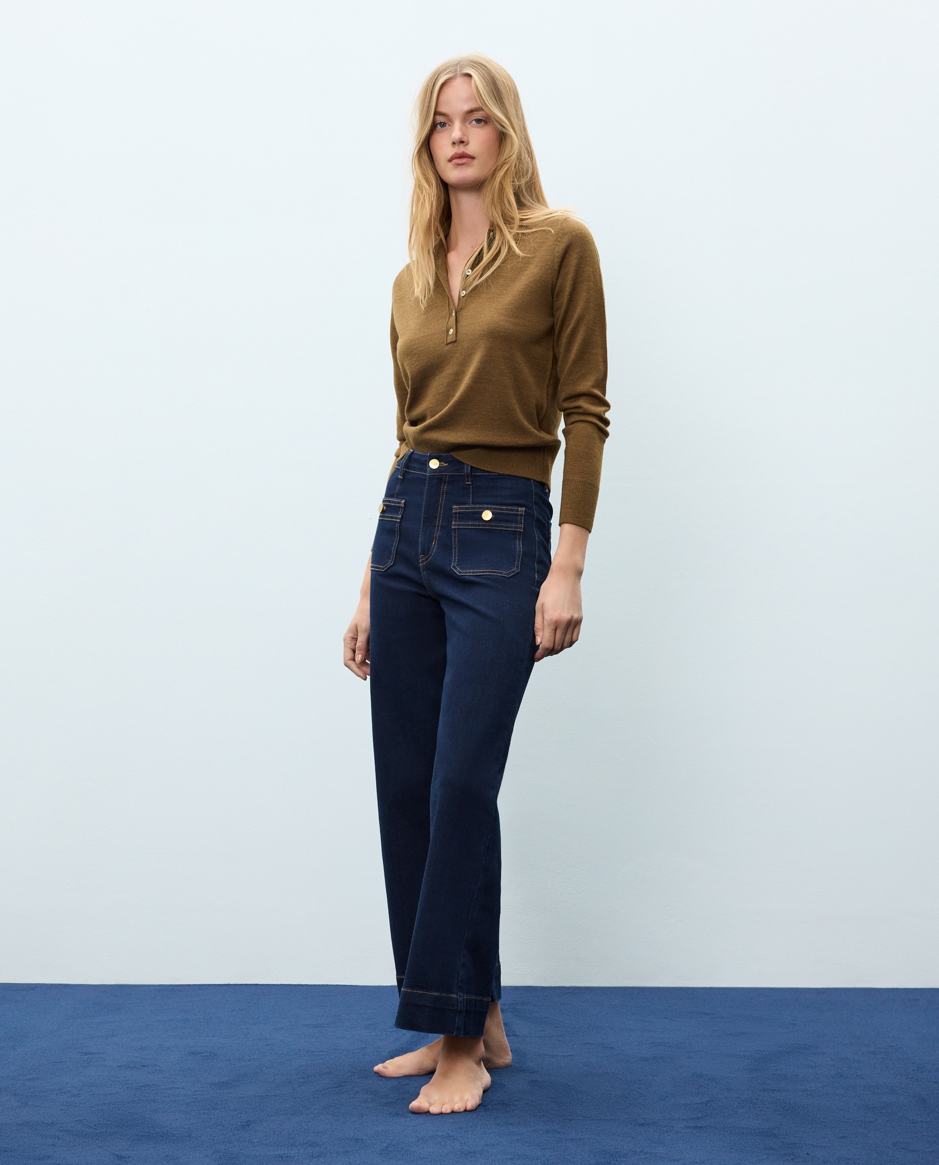 Pantalón denim de mujer crop culotte - Easy Wear - Indigo Indigo-1