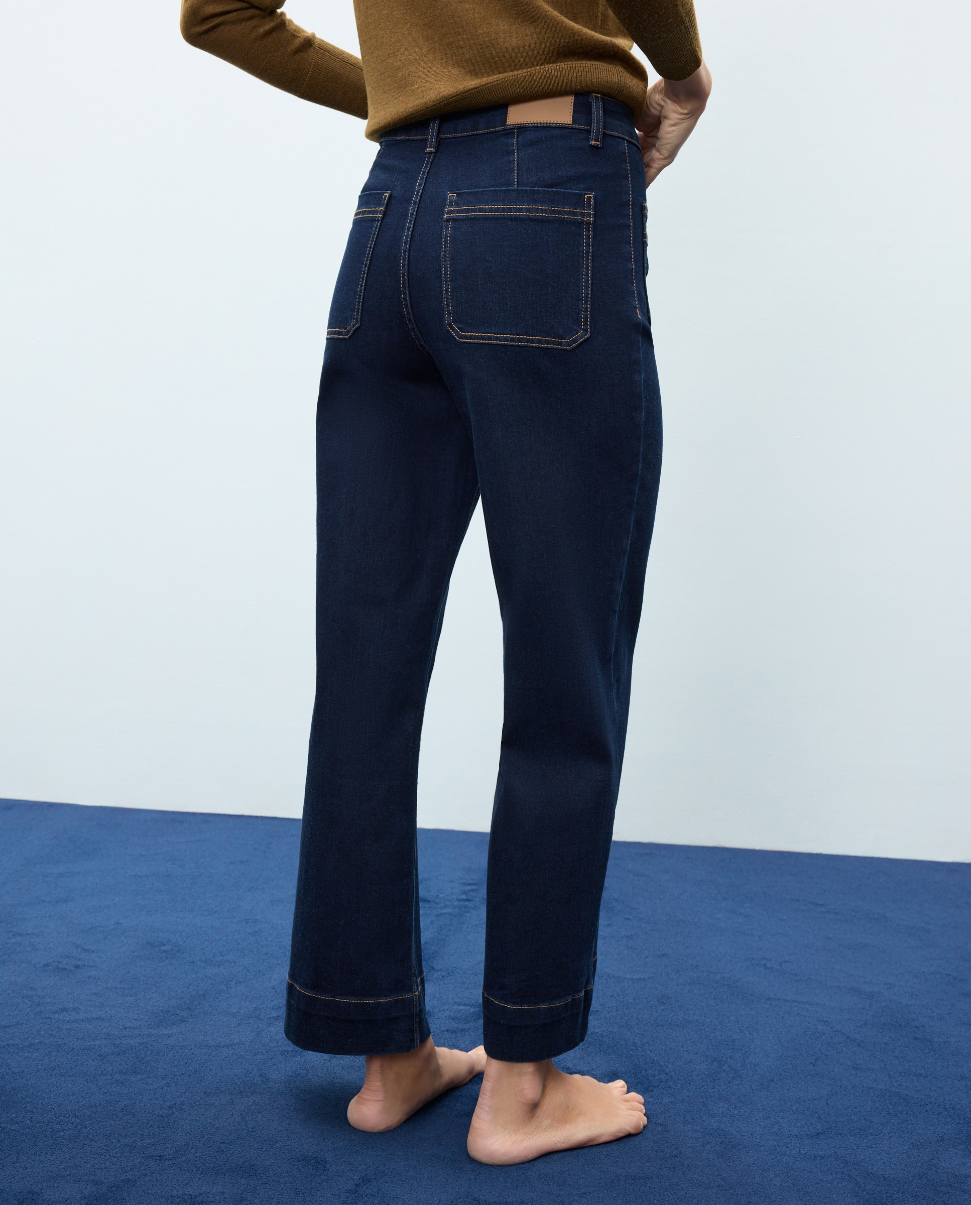 Pantalón denim de mujer crop culotte - Easy Wear - Indigo Indigo-3