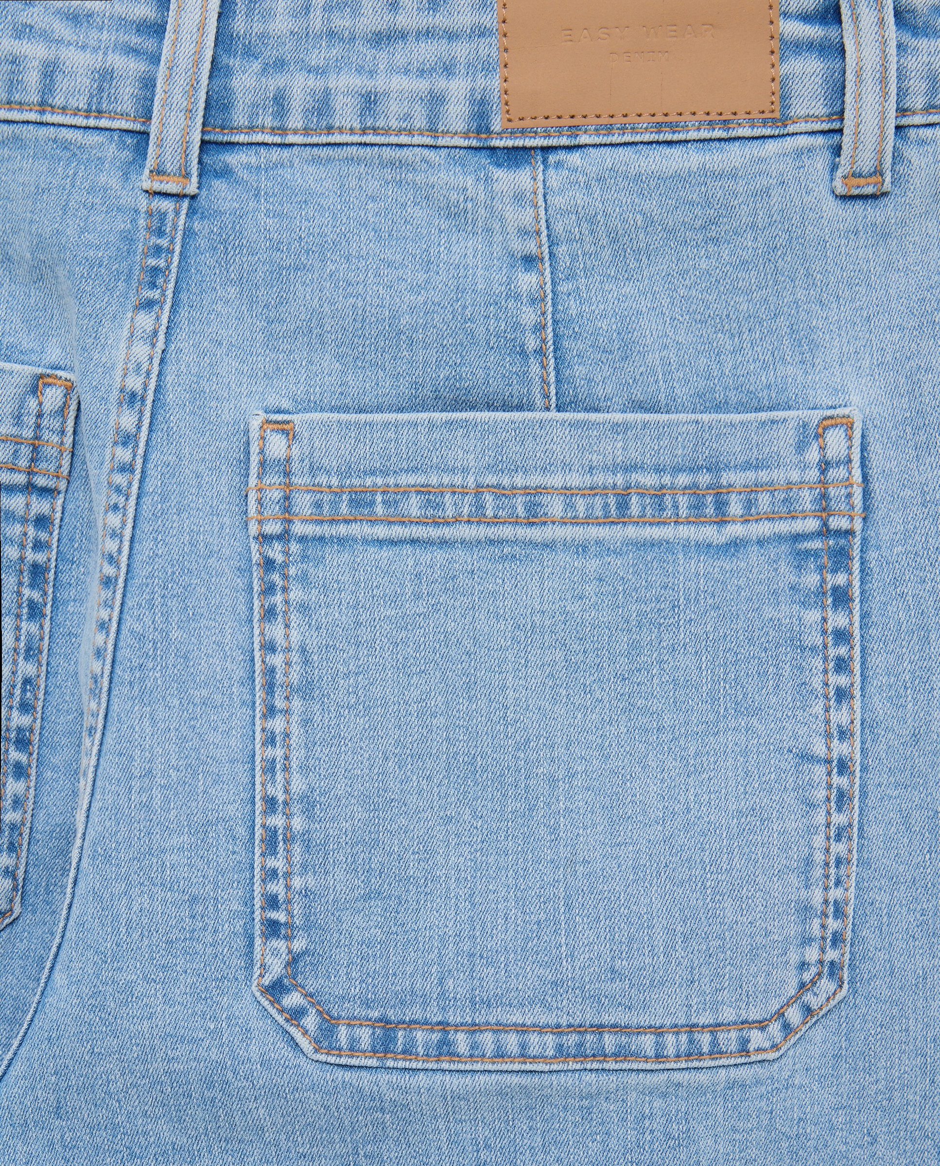 Pantalón denim de mujer crop culotte - Easy Wear - Azul pálido Azul pálido-5