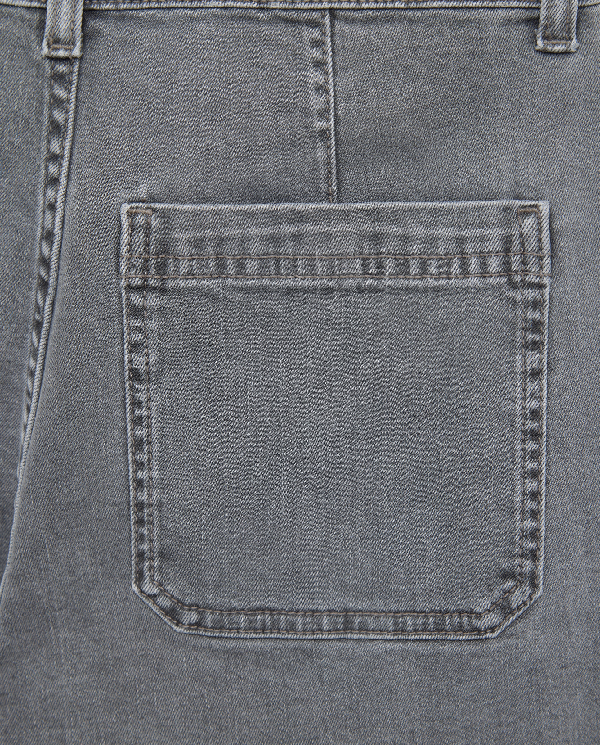 Pantalón denim de mujer crop culotte - Easy Wear - Gris Gris-6
