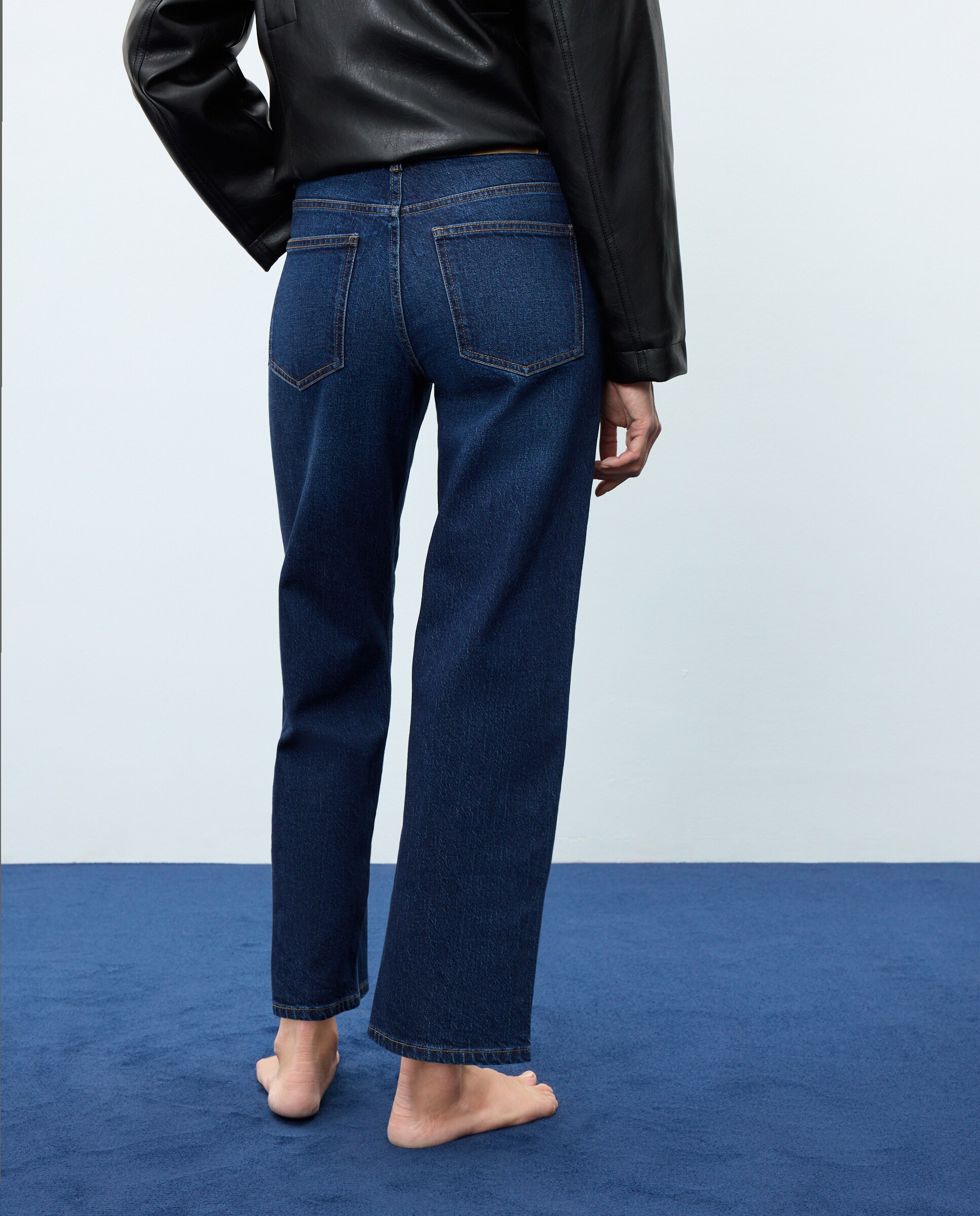 Pantalón denim de mujer recto - Easy Wear - Azul Suave Azul Suave-3