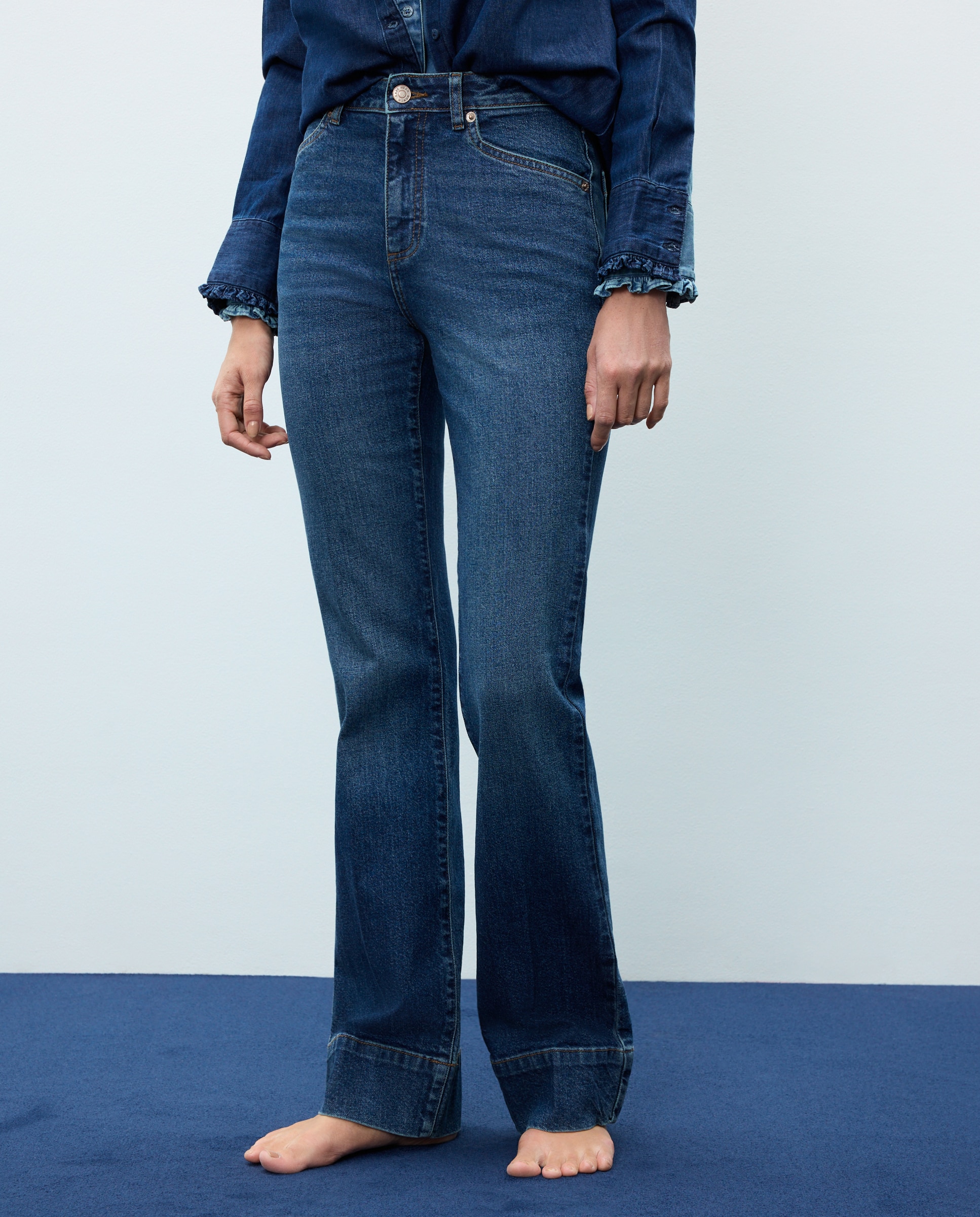 Pantalón denim de mujer bootcut - Easy Wear - Azul pálido Azul pálido-2