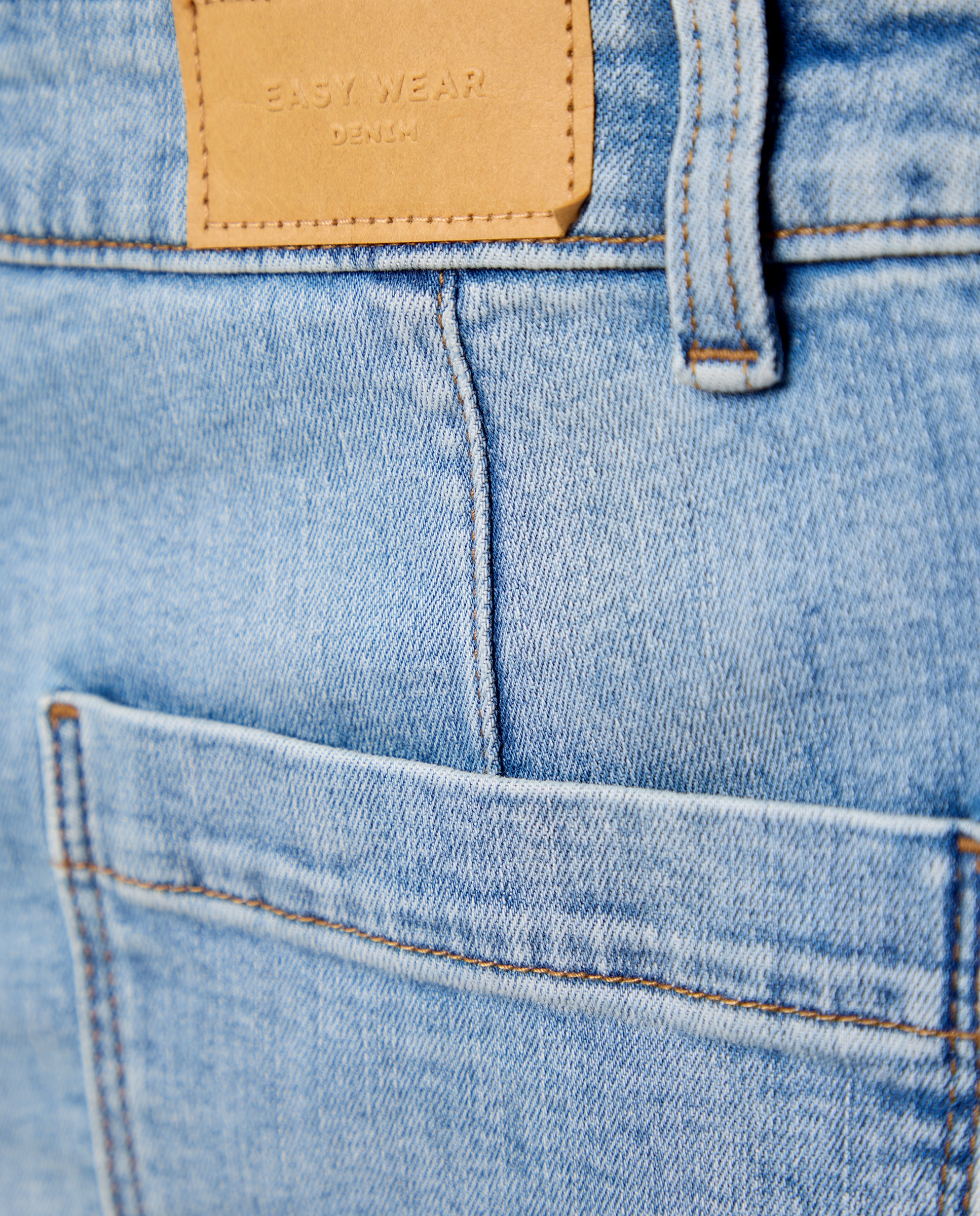 Pantalón denim de mujer crop culotte abotonado - Easy Wear - Cerúleo Cerúleo-2
