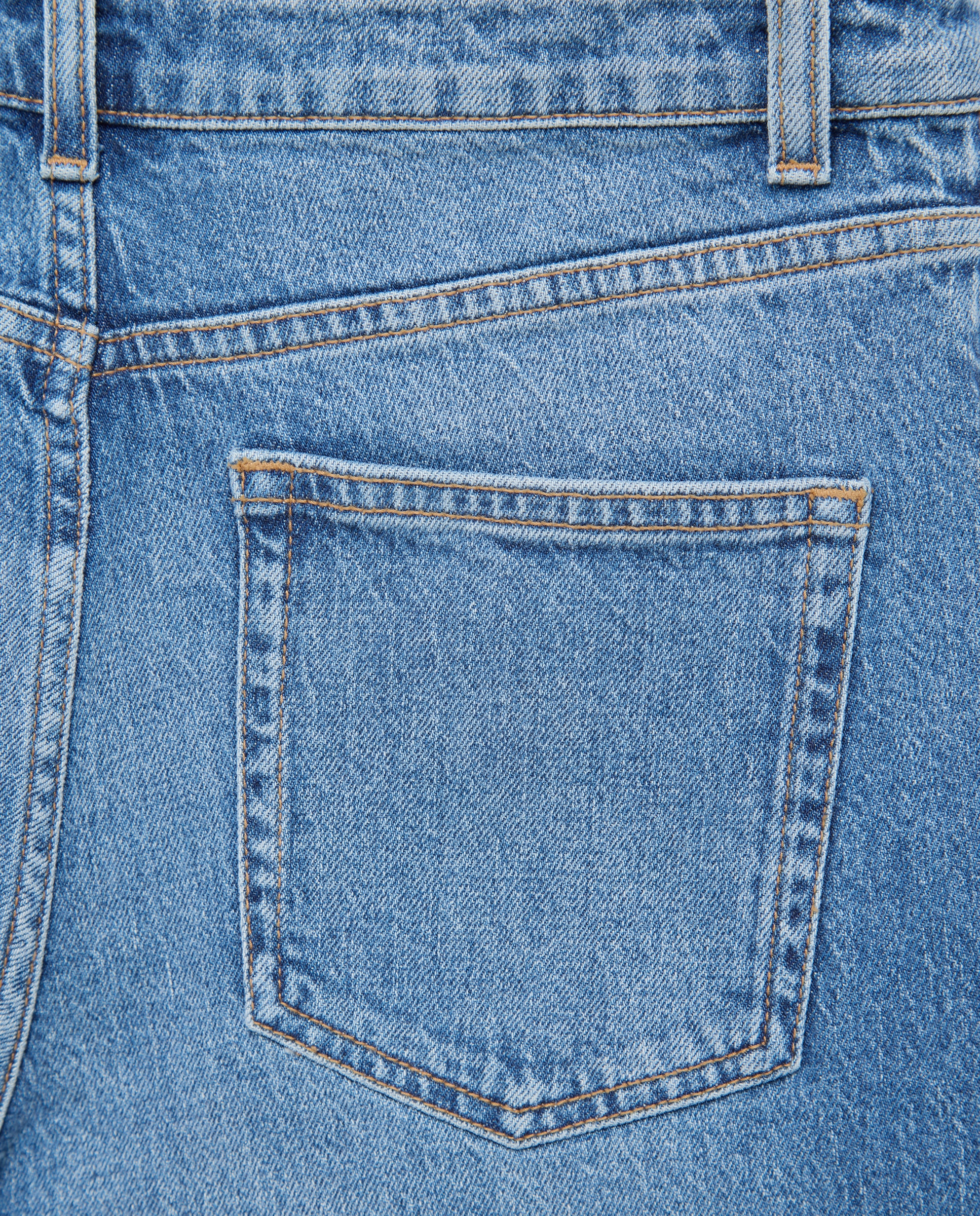Pantalón denim de mujer wideleg con trenza en bolsillos - Easy Wear - Azul pálido Azul pálido-6