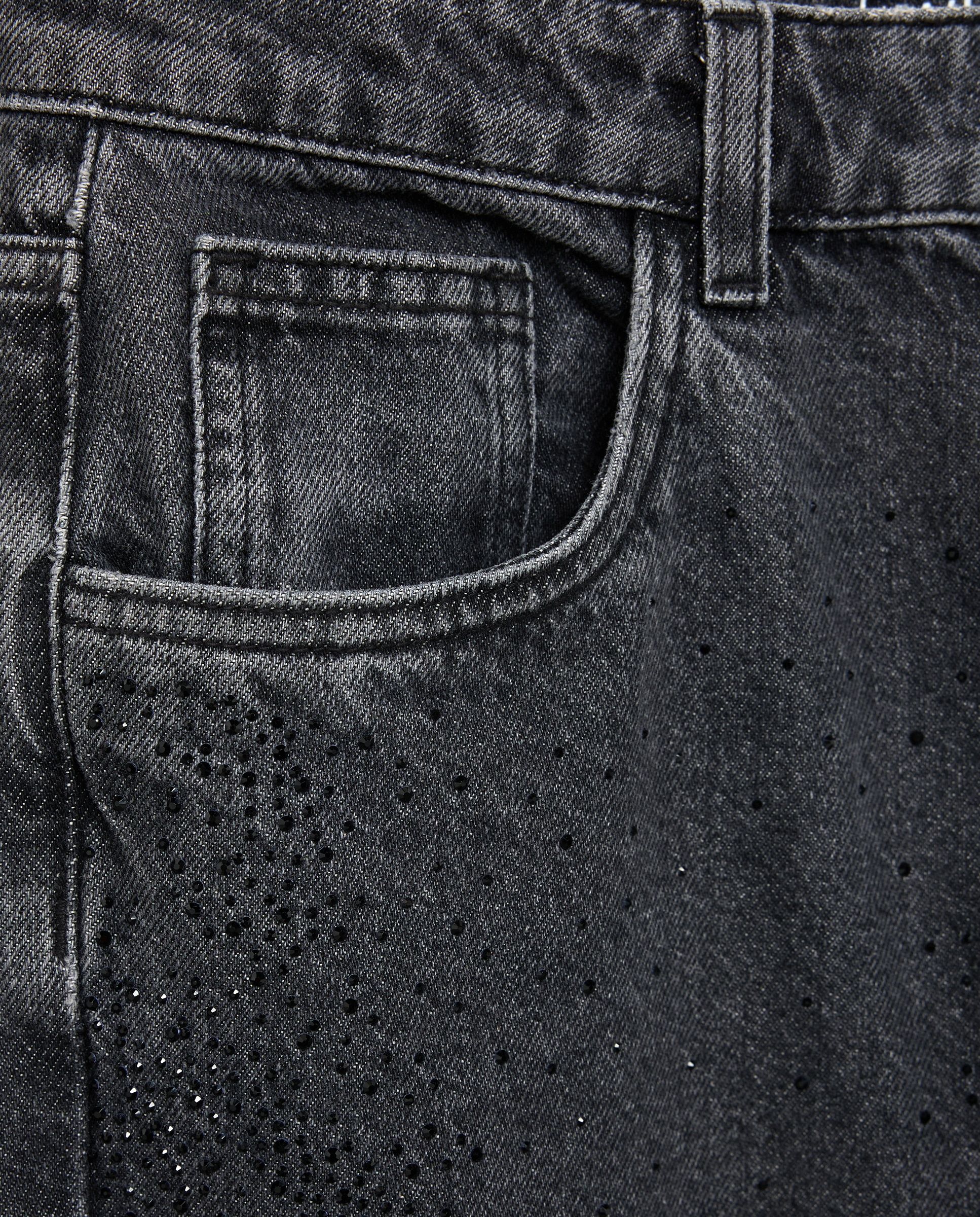 Jeans Wideleg com Trança nos Bolsos Cinzento-6