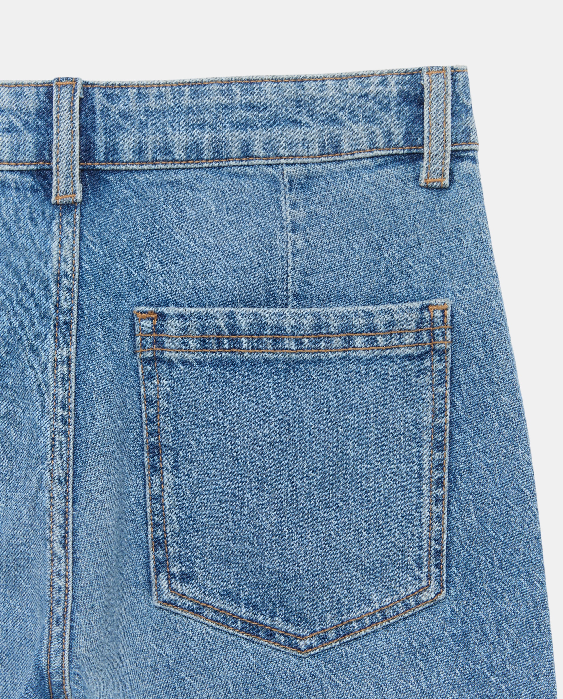 Pantalón denim de mujer wideleg con tachas - Easy Wear - Azul pálido Azul pálido-5