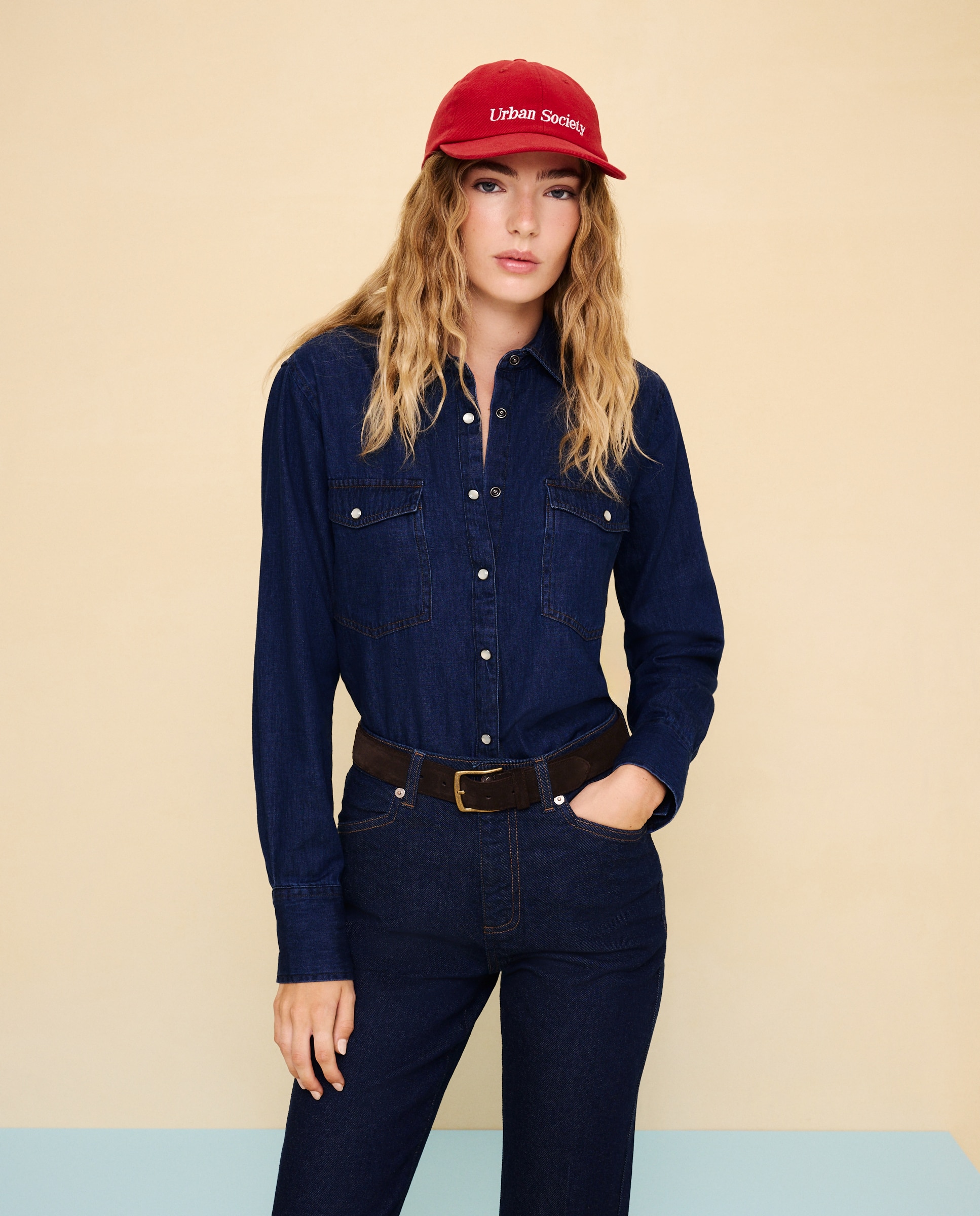 Imagen 2 de Camisa denim básica de mujer - Easy Wear - Azul Suave Azul Suave