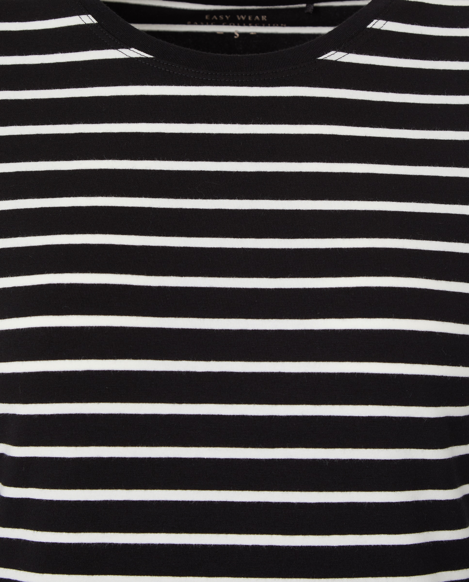 Camisola de manga comprida com decote redondo Preto-6