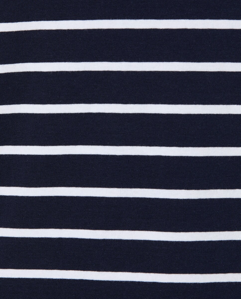 T-shirt de Manga Curta em Algodão Elastano Azul-5