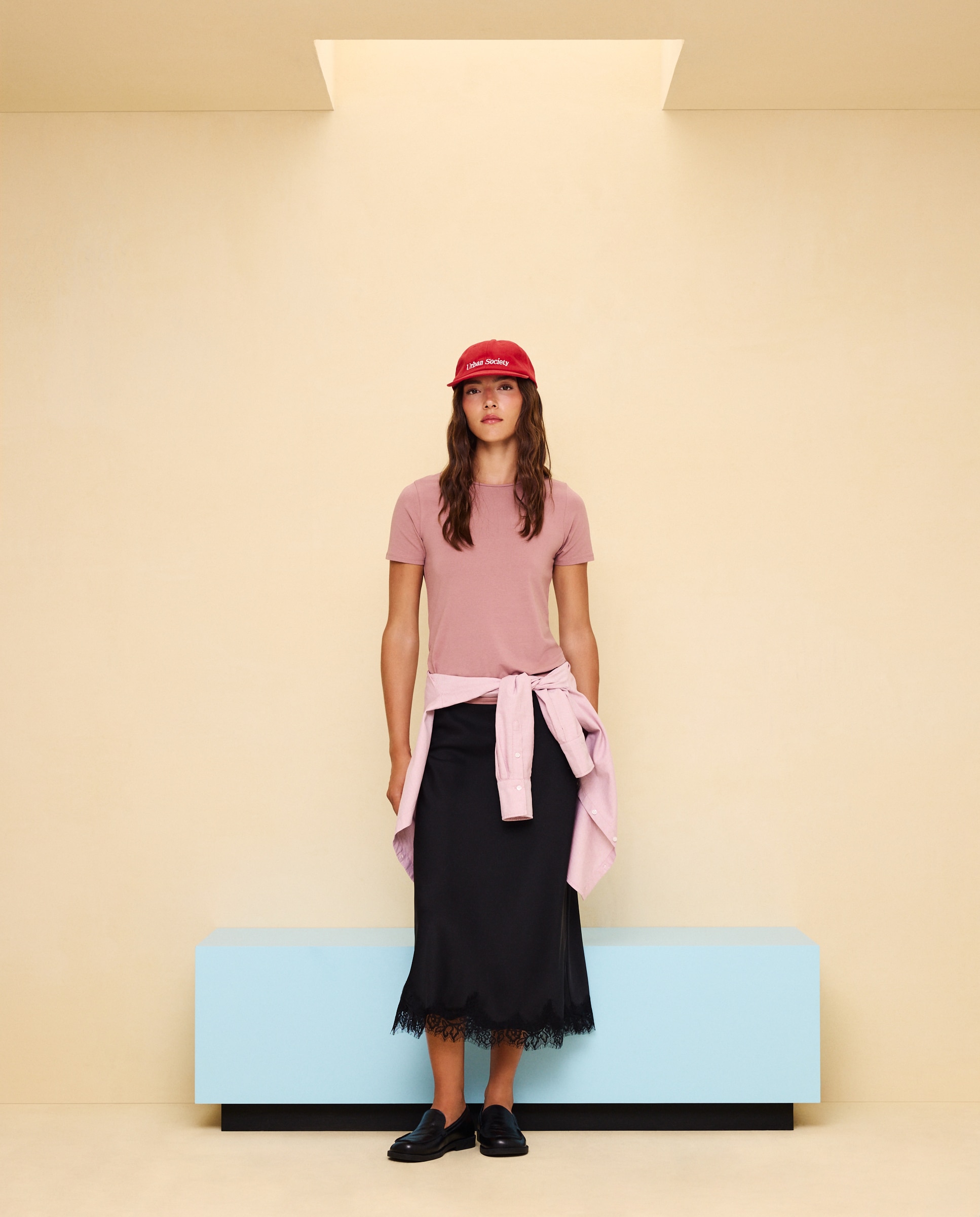 T-shirt de mulher com manga curta 200 Rosa-2