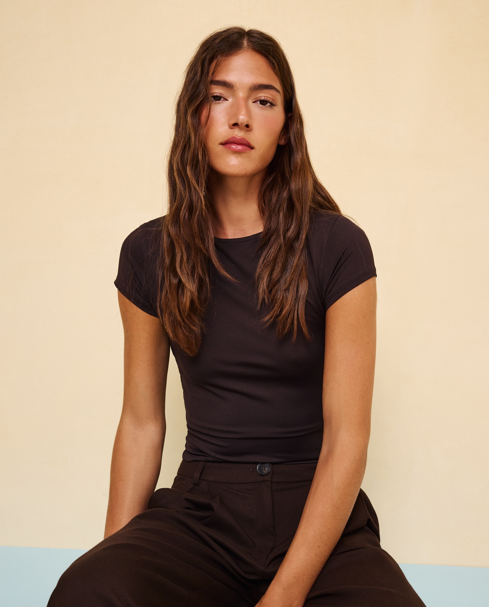 Camiseta manga corta de mujer - Easy Wear - Marrón Marrón-2