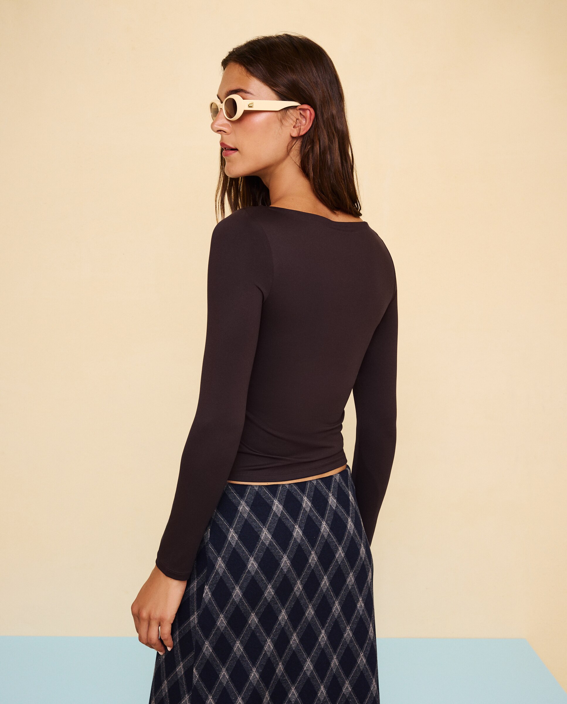 Camiseta manga larga de mujer - Easy Wear - Marrón Marrón-3