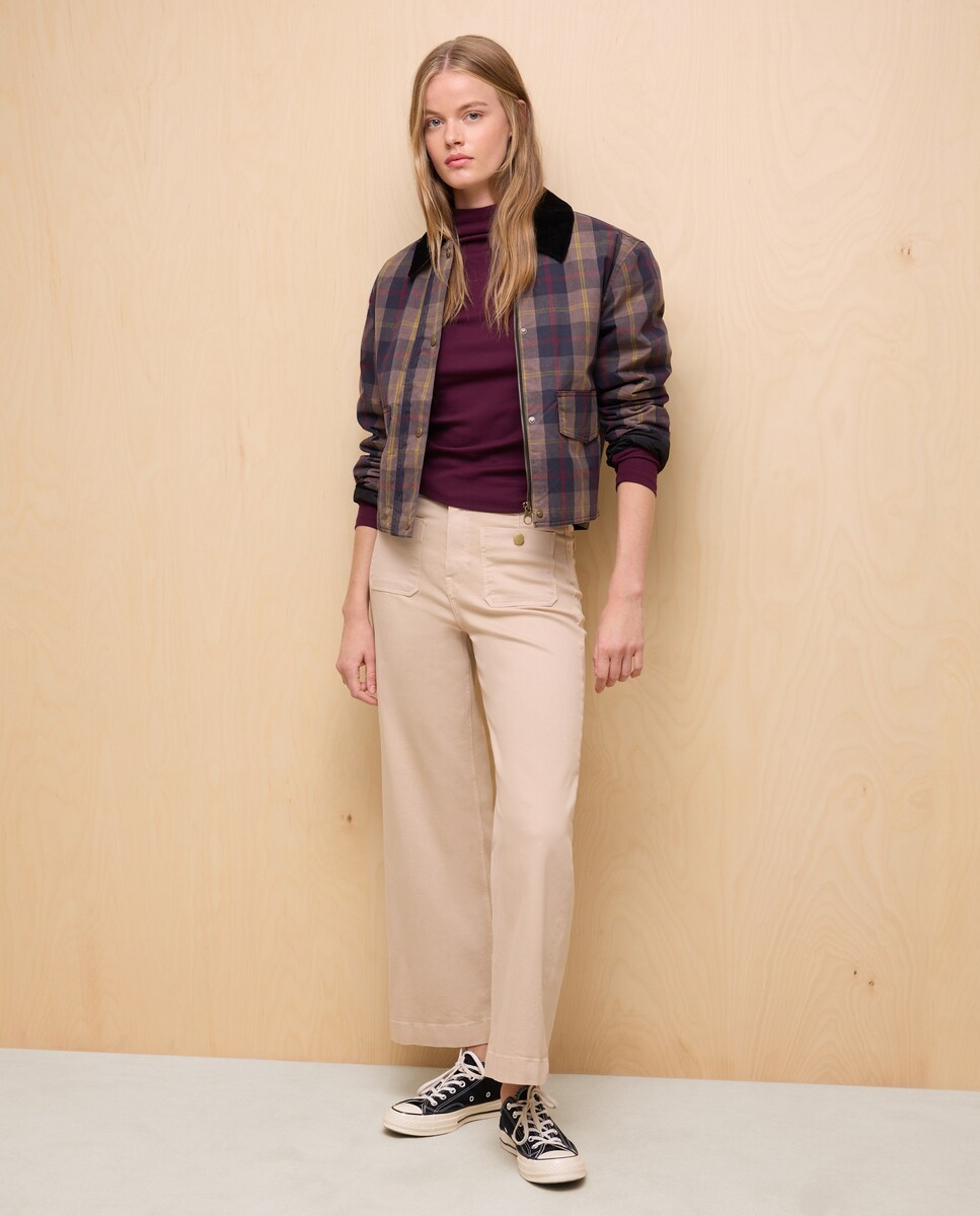 Camisola de mulher com manga comprida Roxo-3