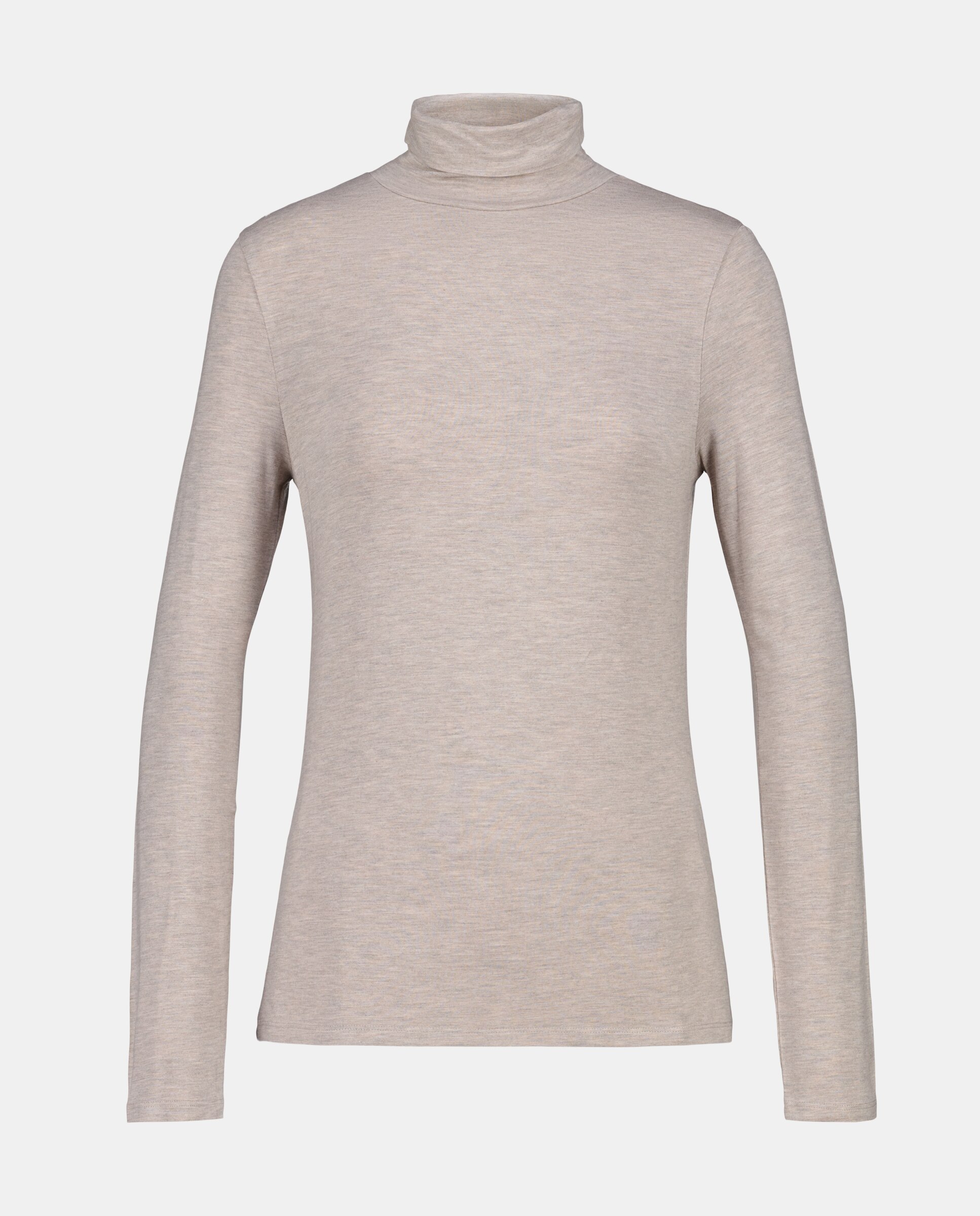 Camisola com manga comprida e gola cisne Bege-5