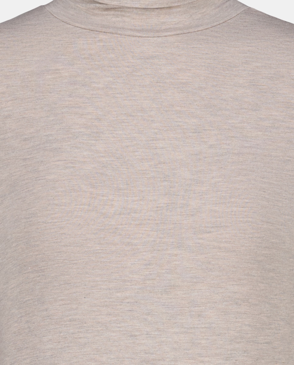 Camisola com manga comprida e gola cisne Bege-6