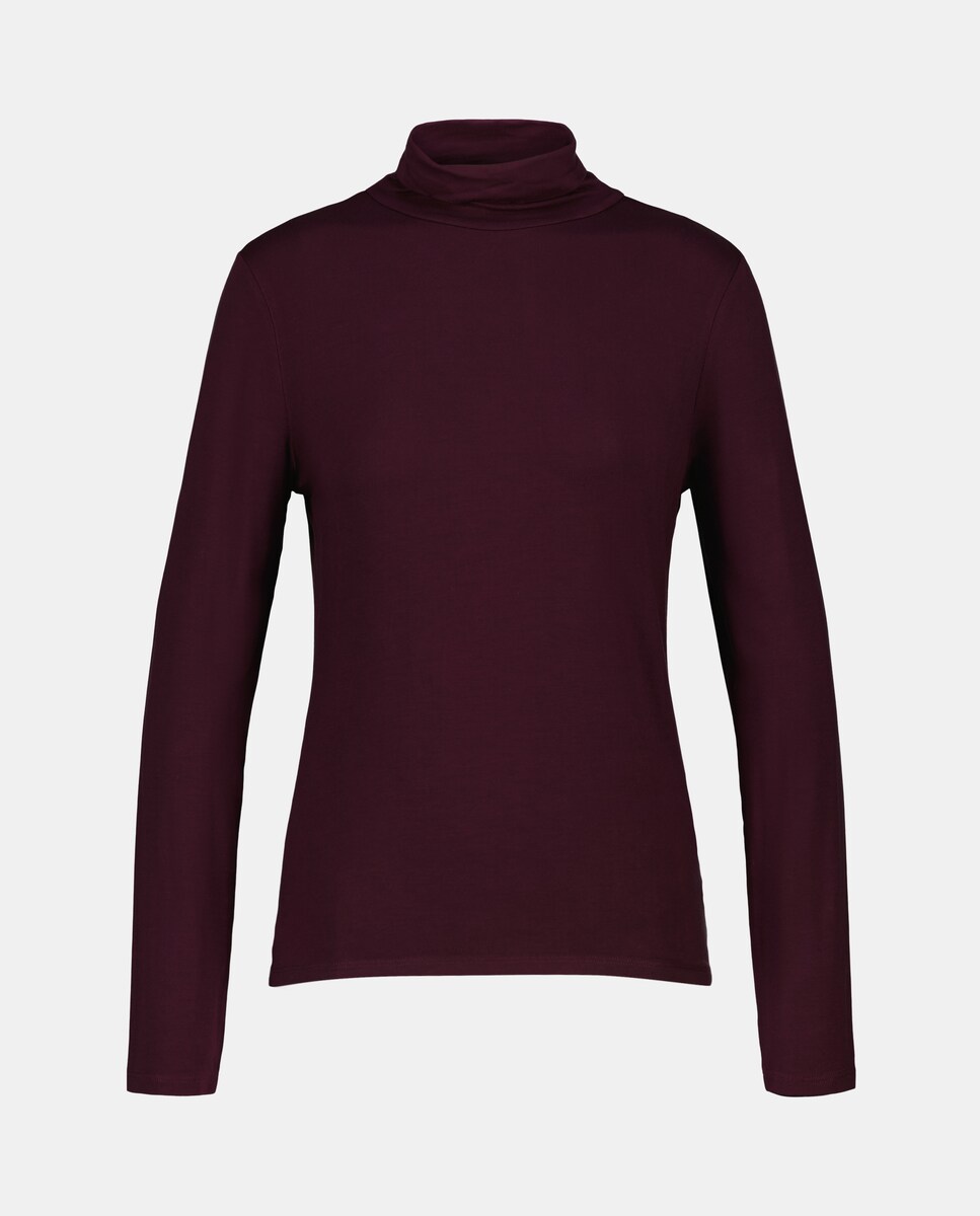 Camisola com manga comprida e gola cisne Bordeaux-1