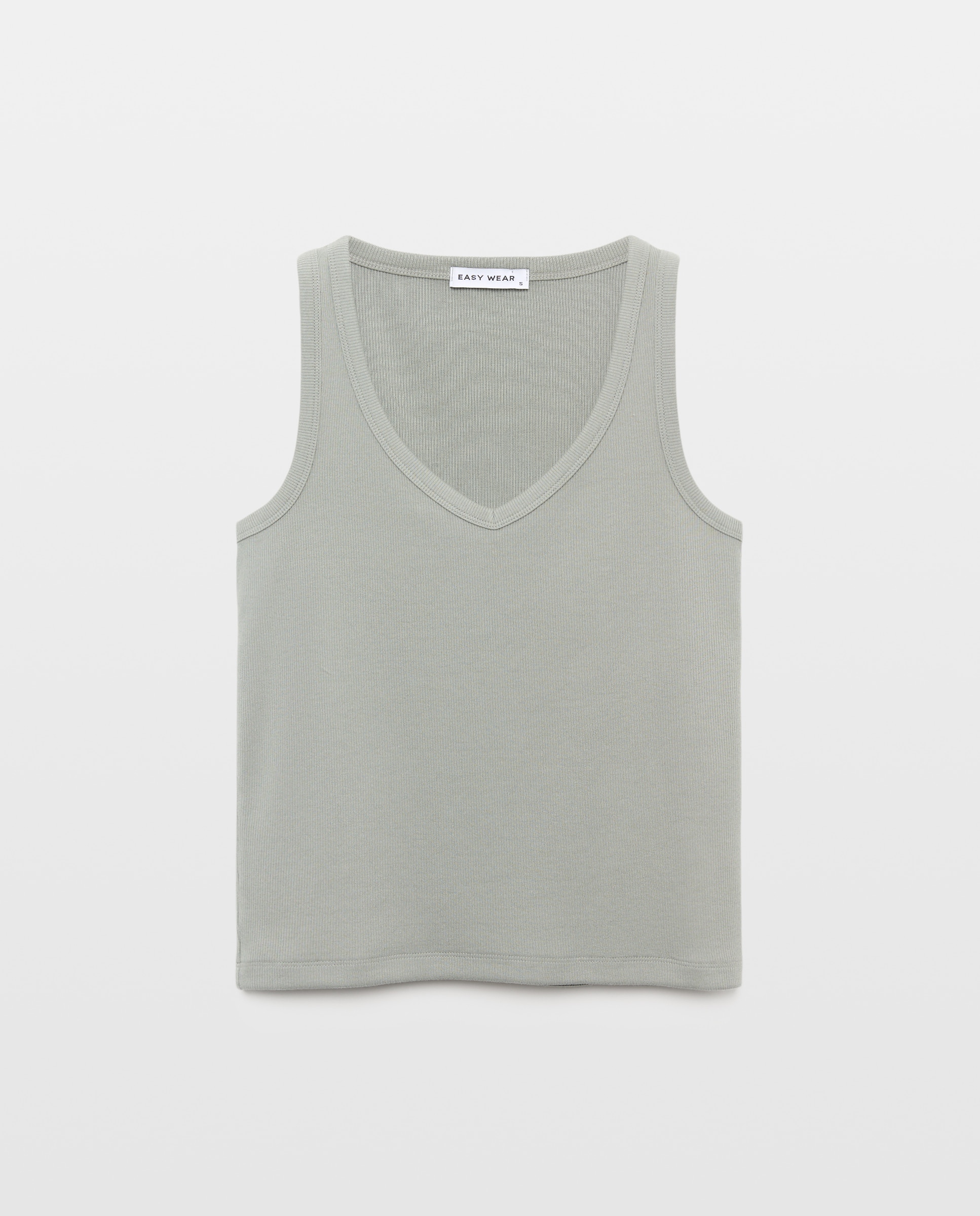 Camiseta tirantes pico de mujer - Easy Wear - Verde Salvia Verde Salvia-4