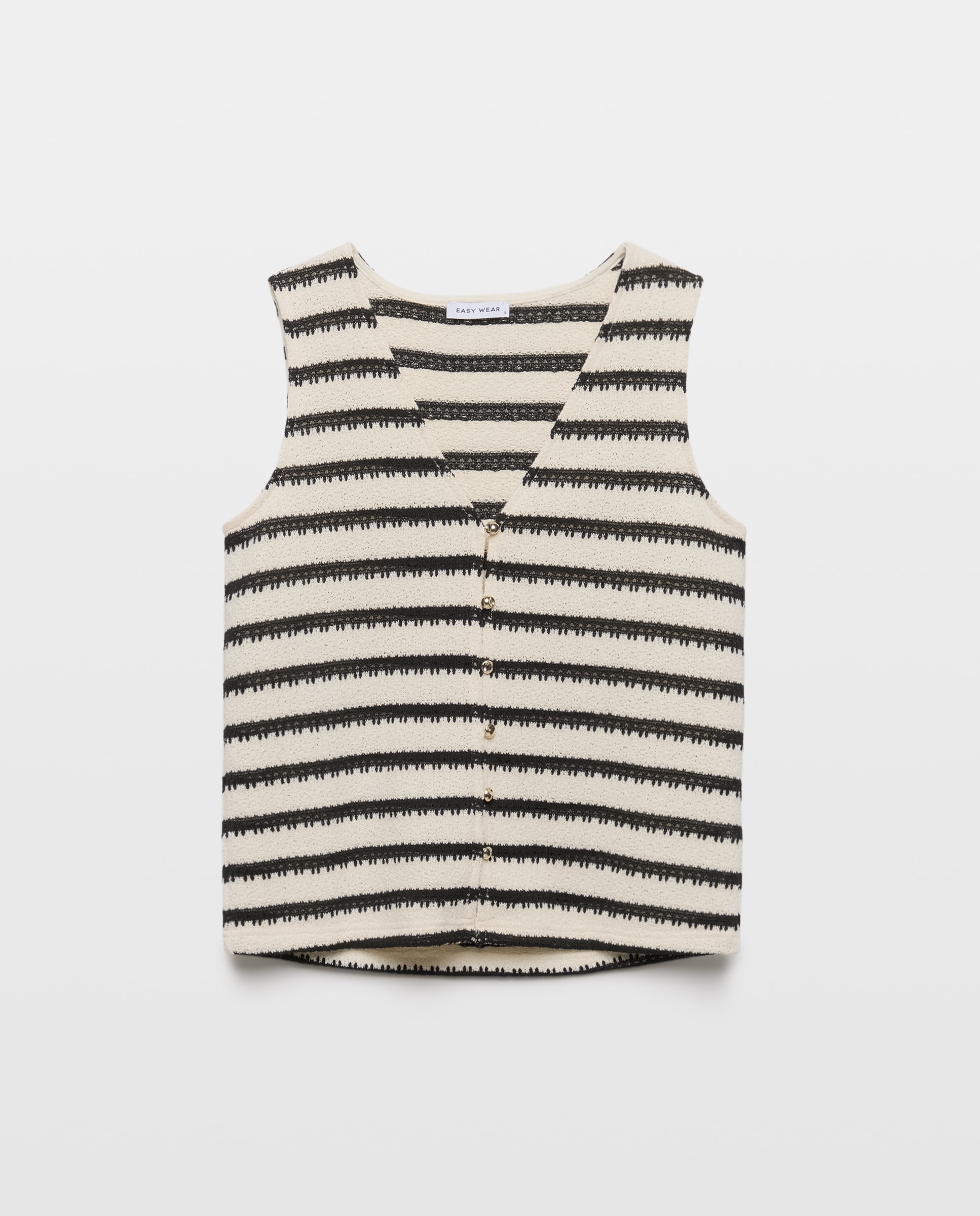 Top con botones estampado de mujer - Easy Wear - Blanco Blanco-4
