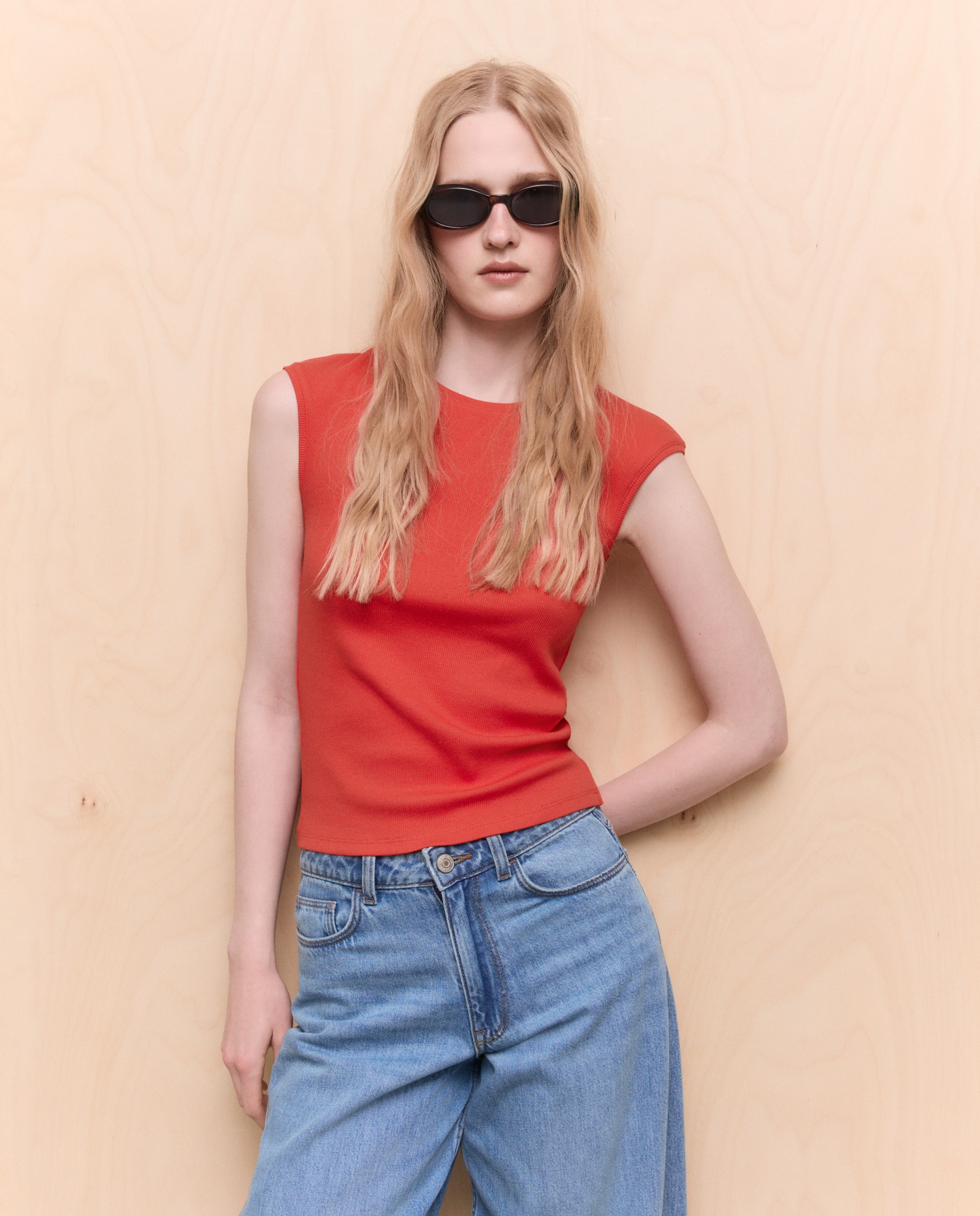 Camiseta lisa de manga corta de mujer - Easy Wear - 600 Rojo 600 Rojo-1