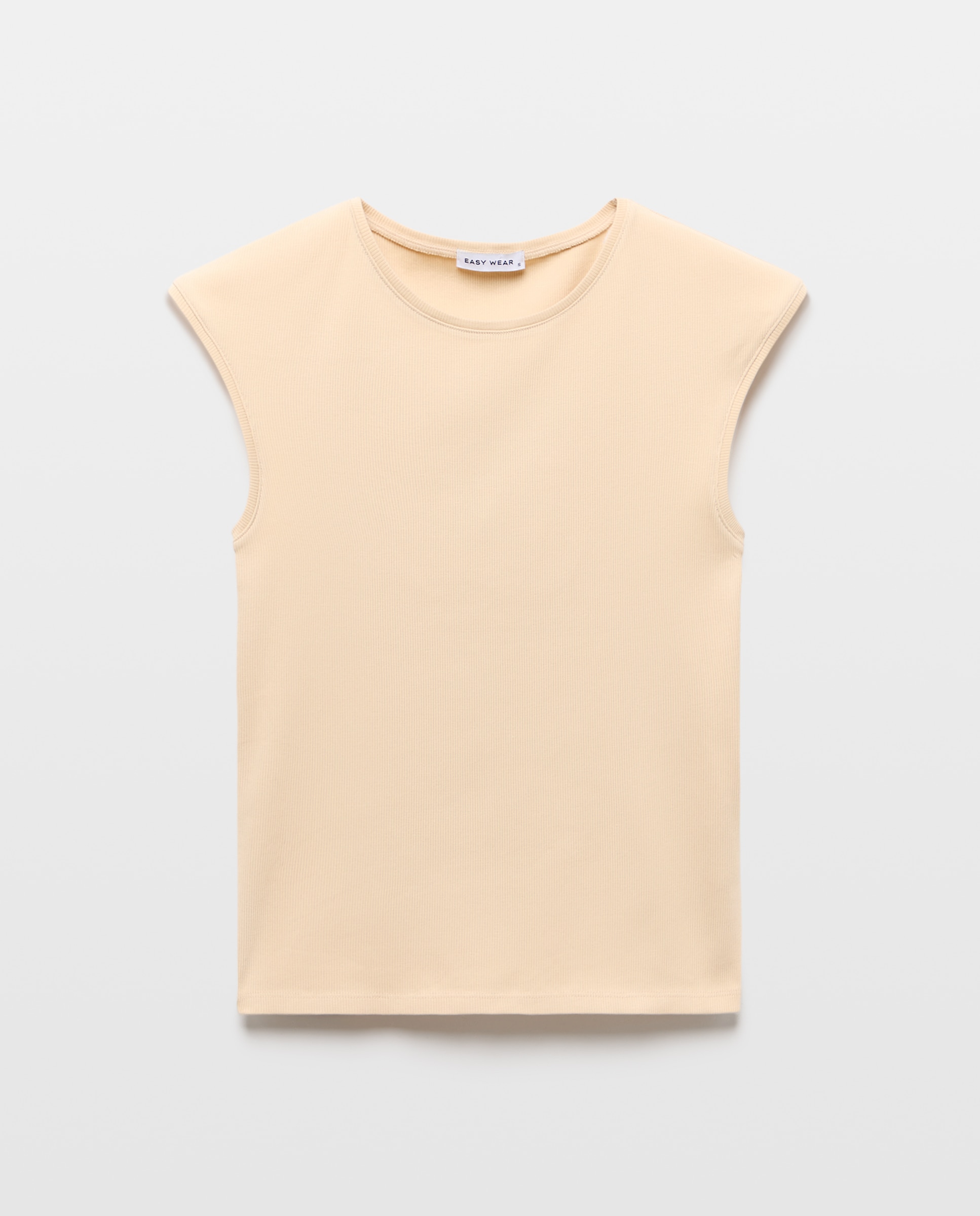 Camiseta lisa de manga corta de mujer - Easy Wear - Beige Beige-4