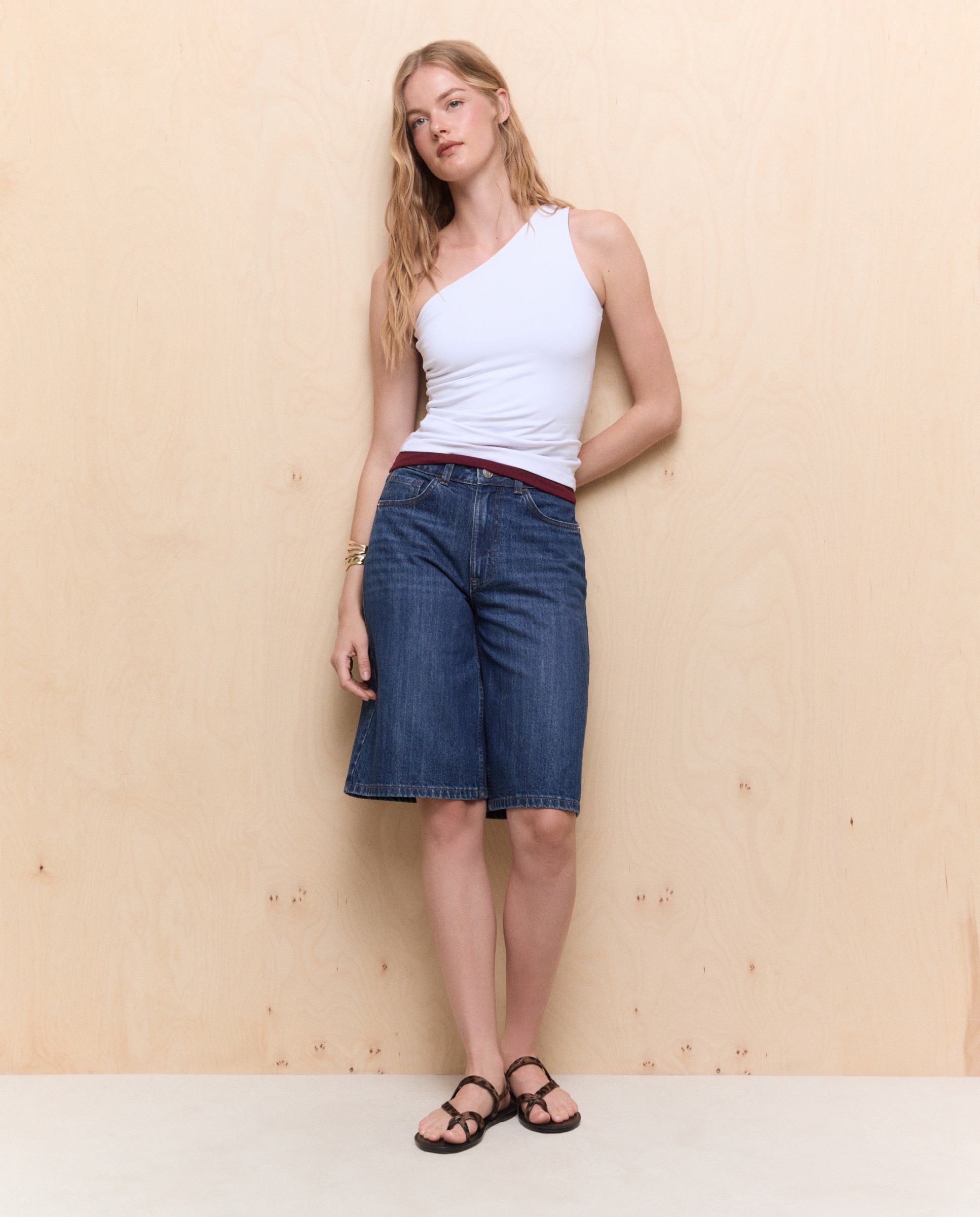 Camiseta tirantes de mujer - Easy Wear - Burdeos Blanco-3