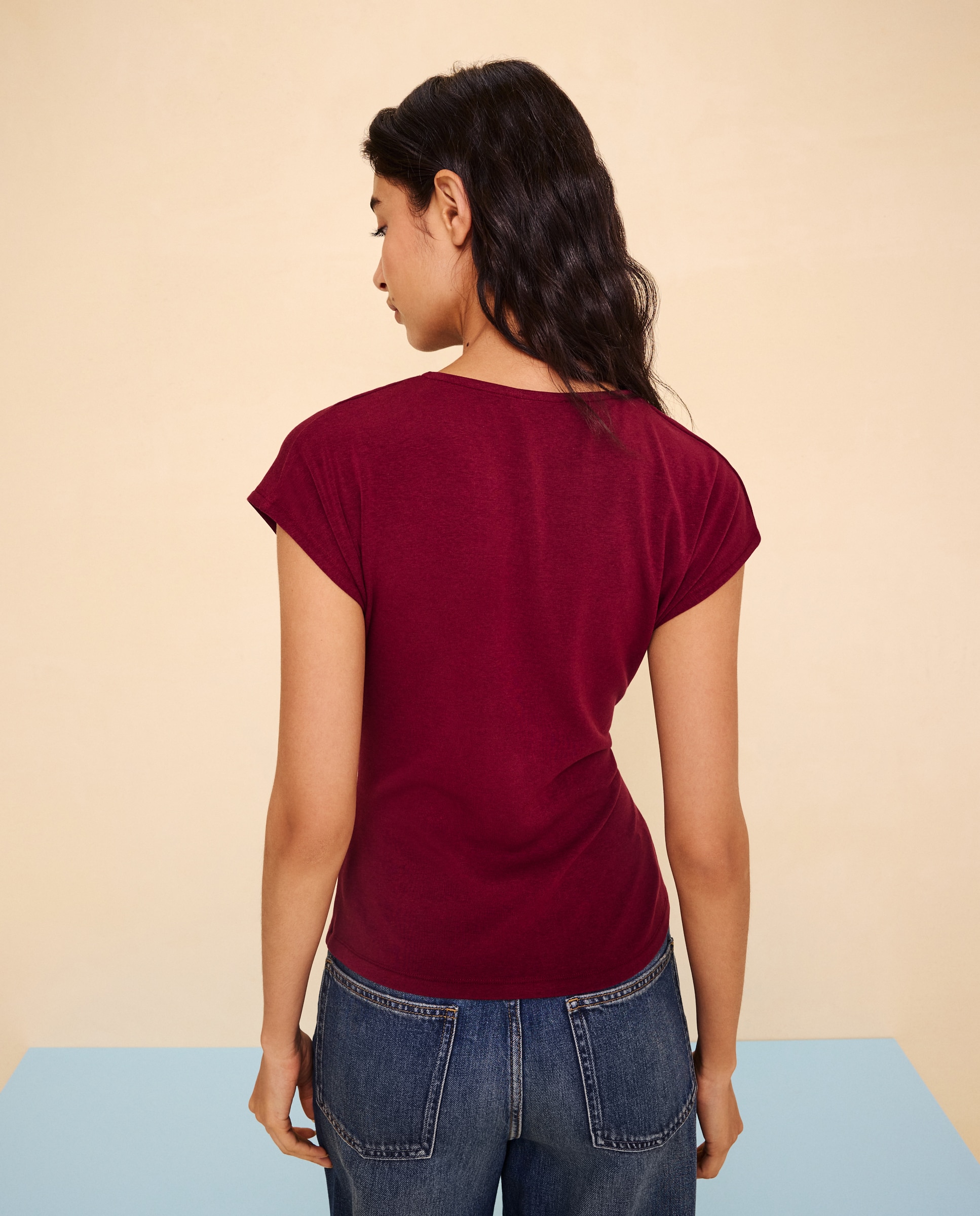 Camiseta manga corta de mujer - Easy Wear - Burdeos Burdeos-3