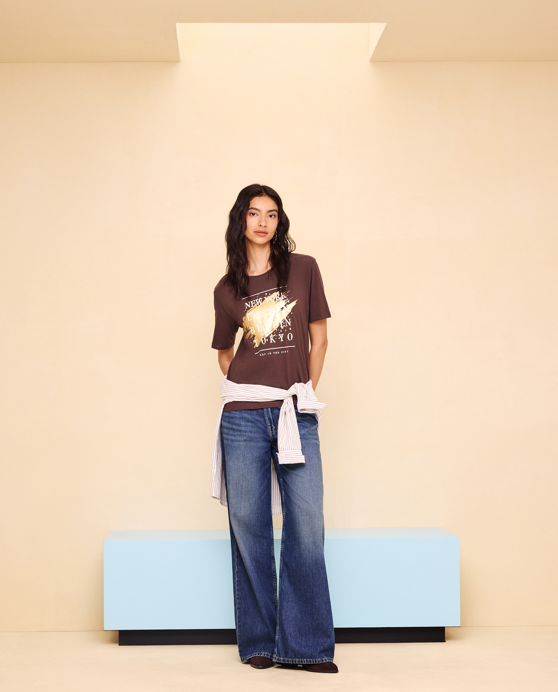 Camiseta manga corta de mujer - Easy Wear - Marrón Marrón-2