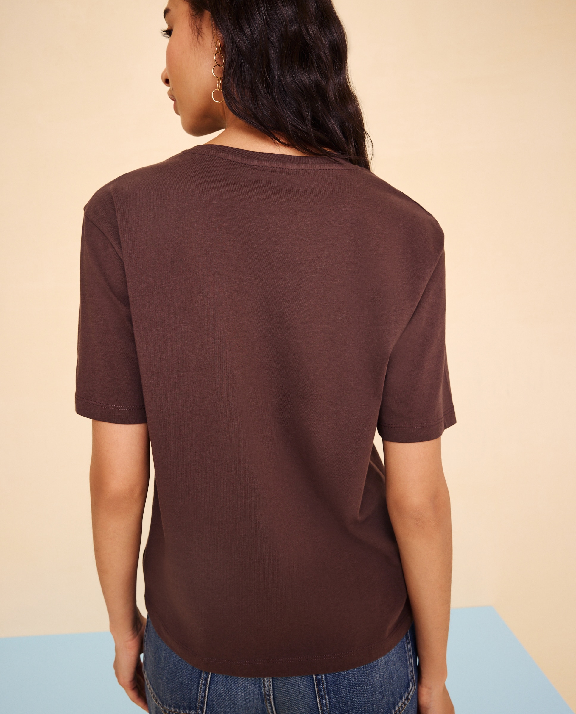 Camiseta manga corta de mujer - Easy Wear - Marrón Marrón-3