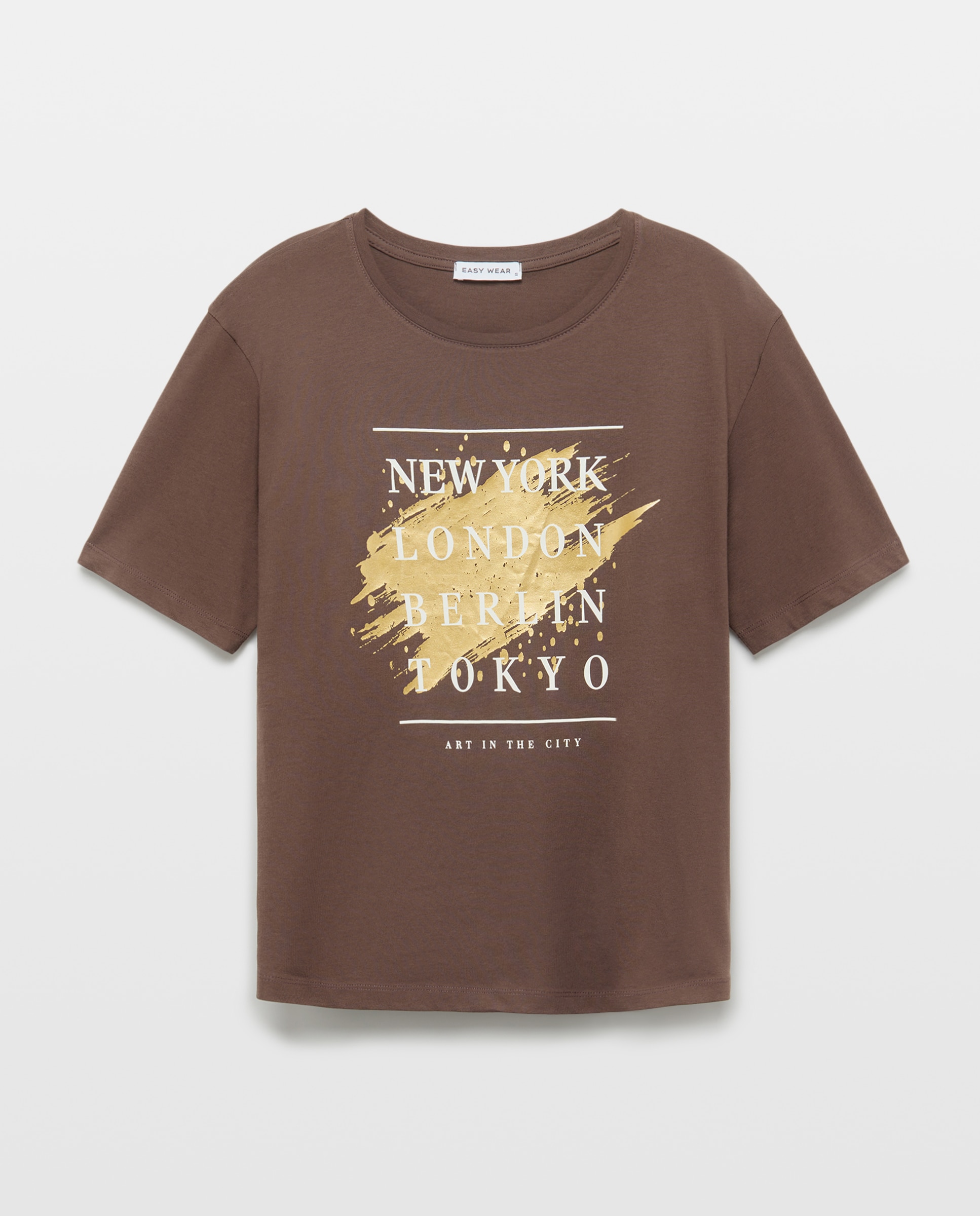 Camiseta manga corta de mujer - Easy Wear - Marrón Marrón-4