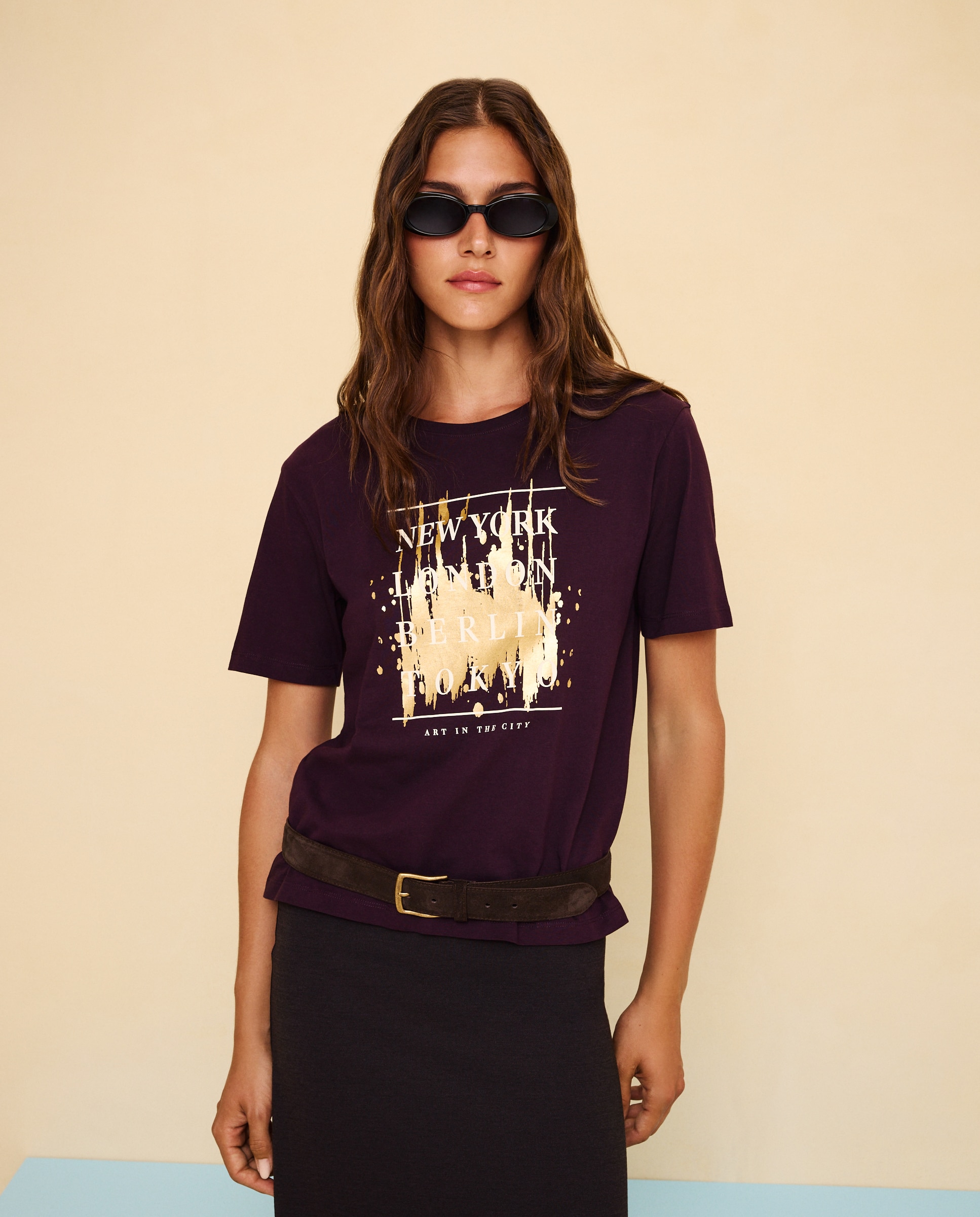 Camiseta manga corta de mujer - Easy Wear - Ciruela Ciruela-2