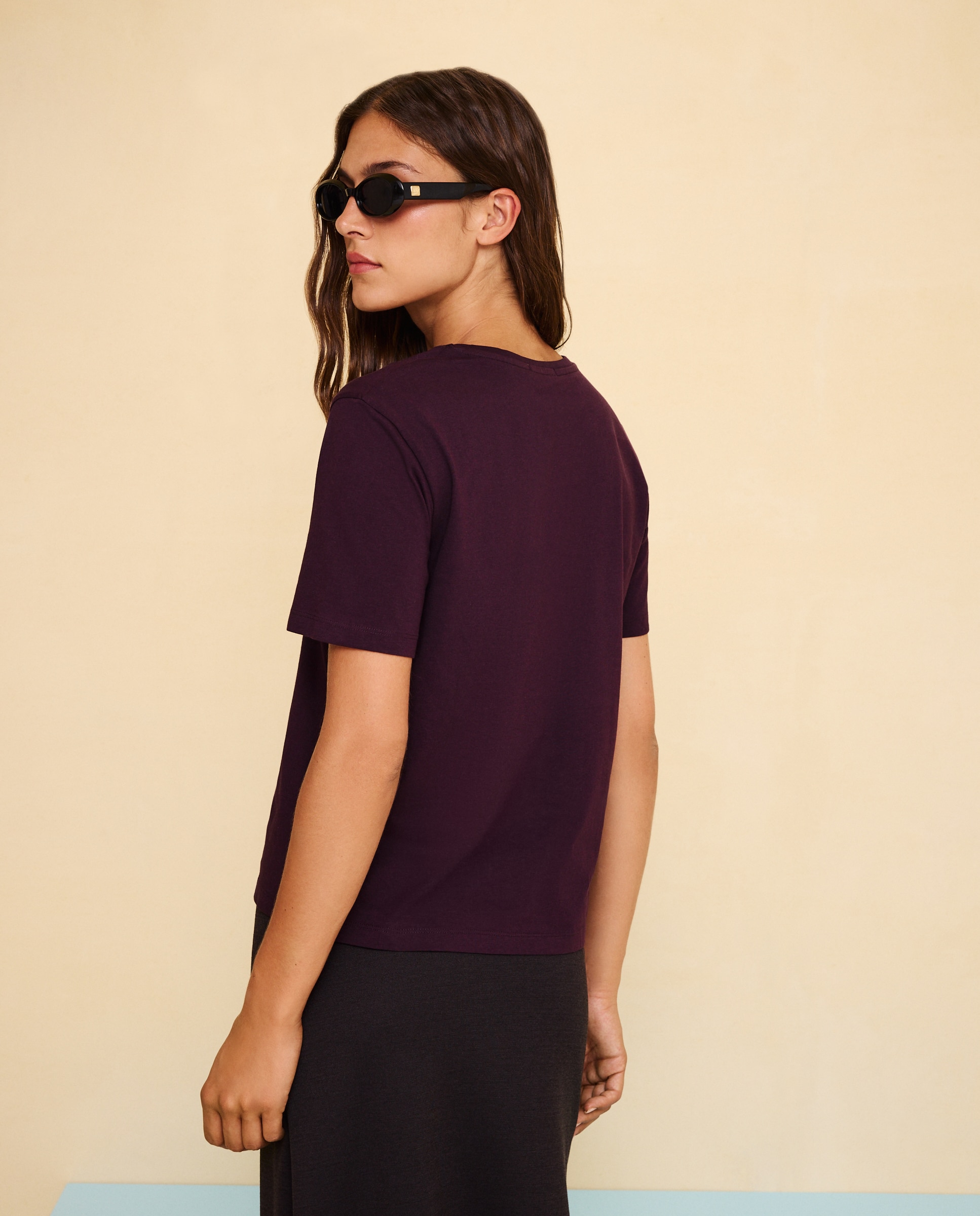 Camiseta manga corta de mujer - Easy Wear - Ciruela Ciruela-3