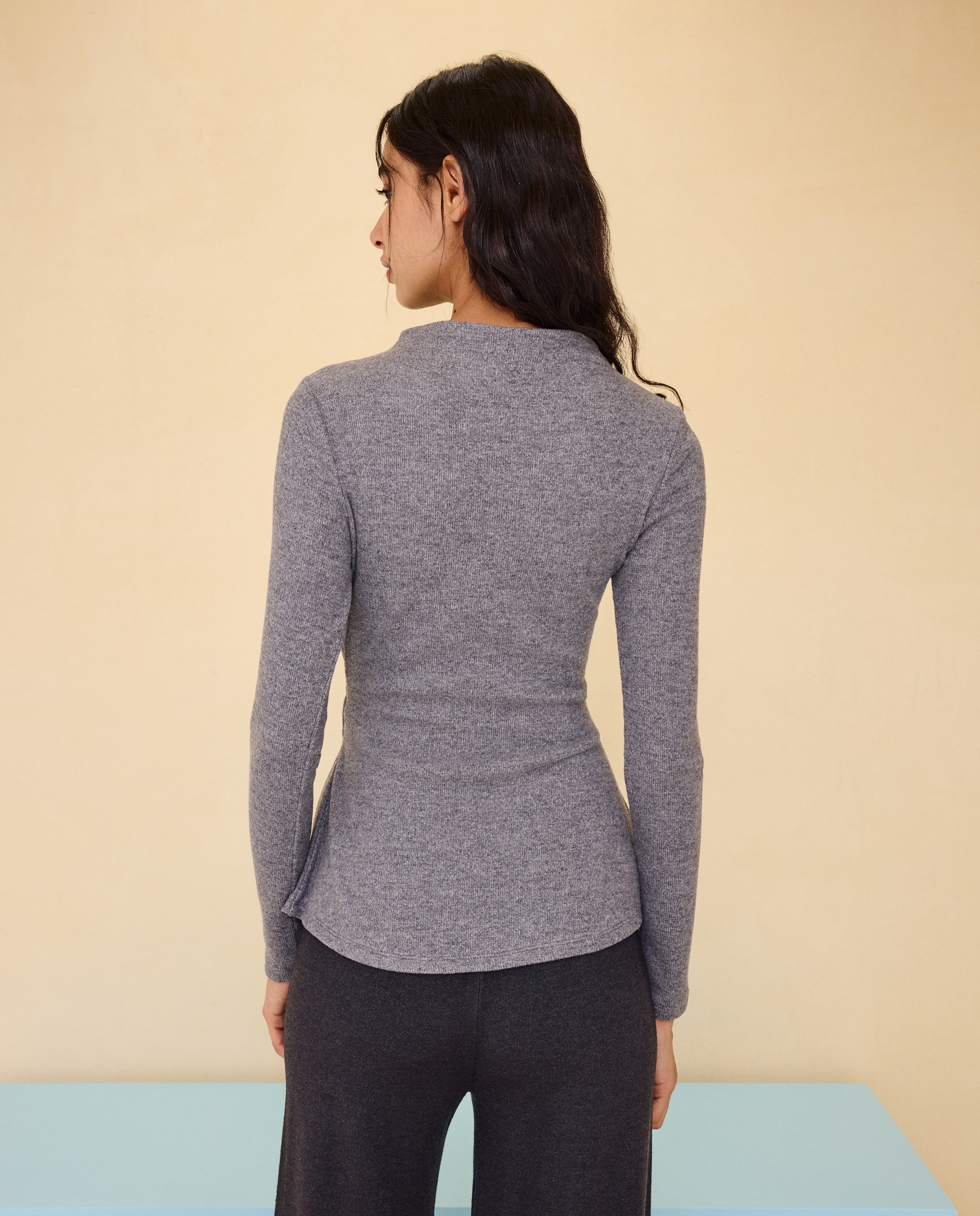 Camiseta manga larga de mujer - Easy Wear - Gris claro Gris claro-2