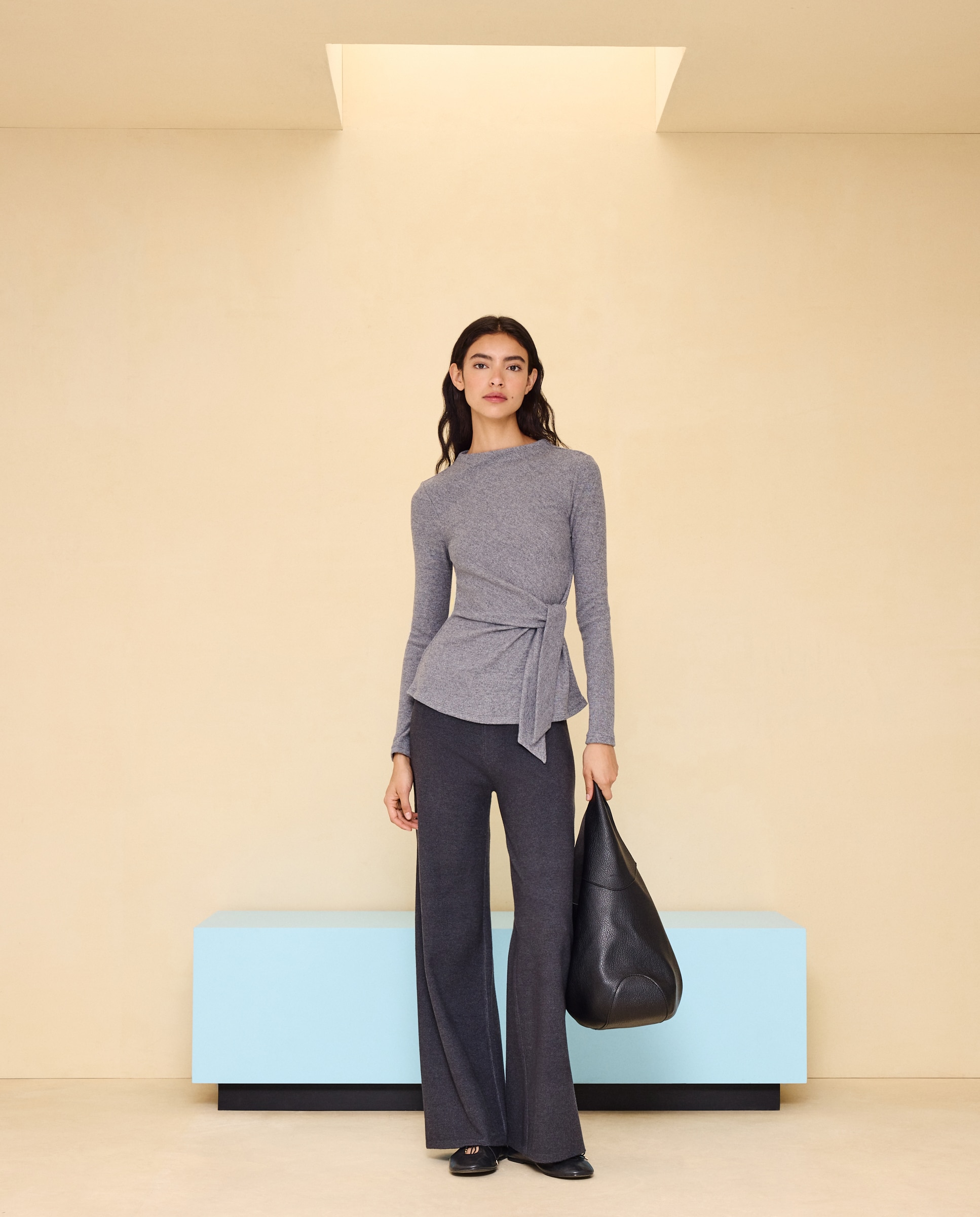 Camiseta manga larga de mujer - Easy Wear - Gris claro Gris claro-3