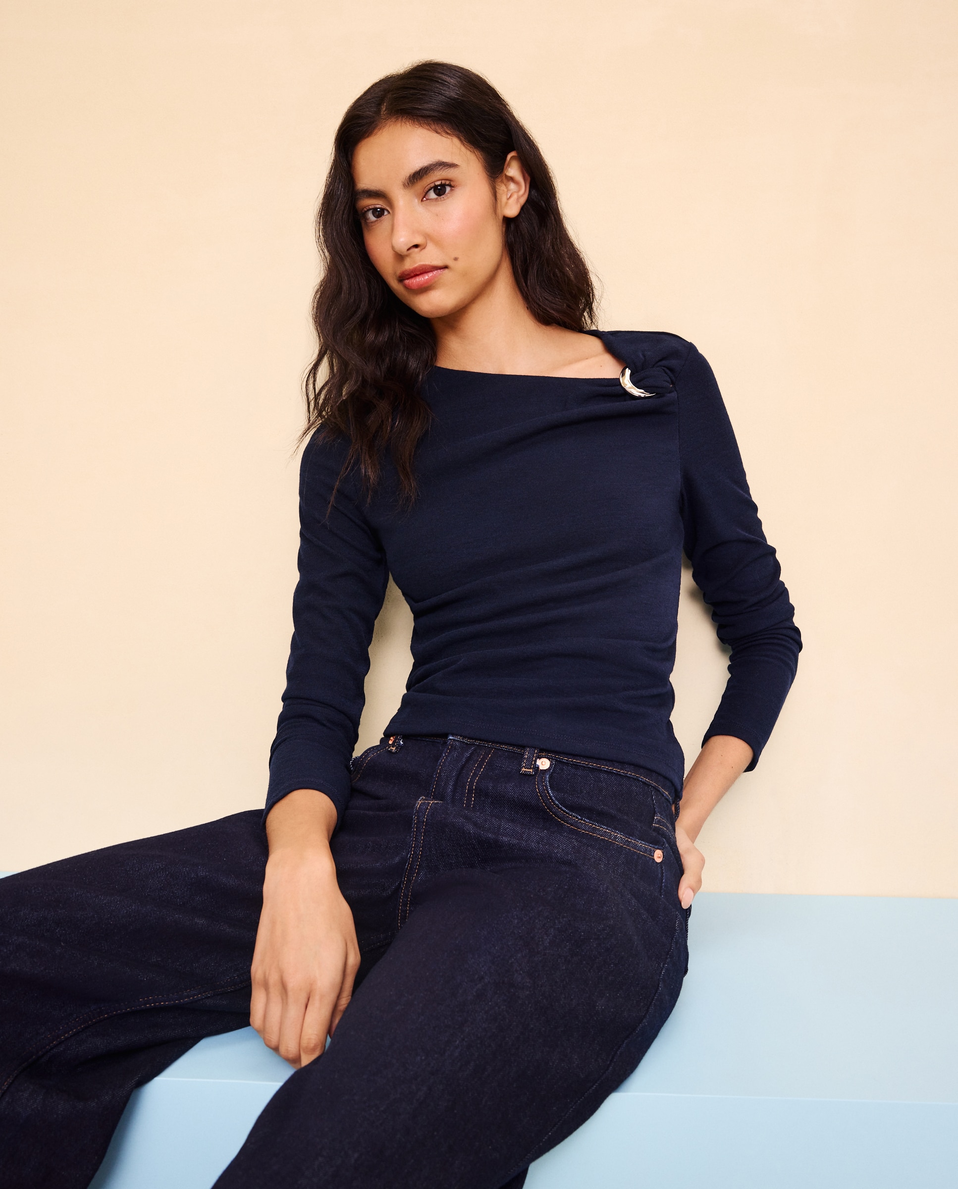 Camiseta manga larga de mujer - Easy Wear - Azul marino Azul marino-1