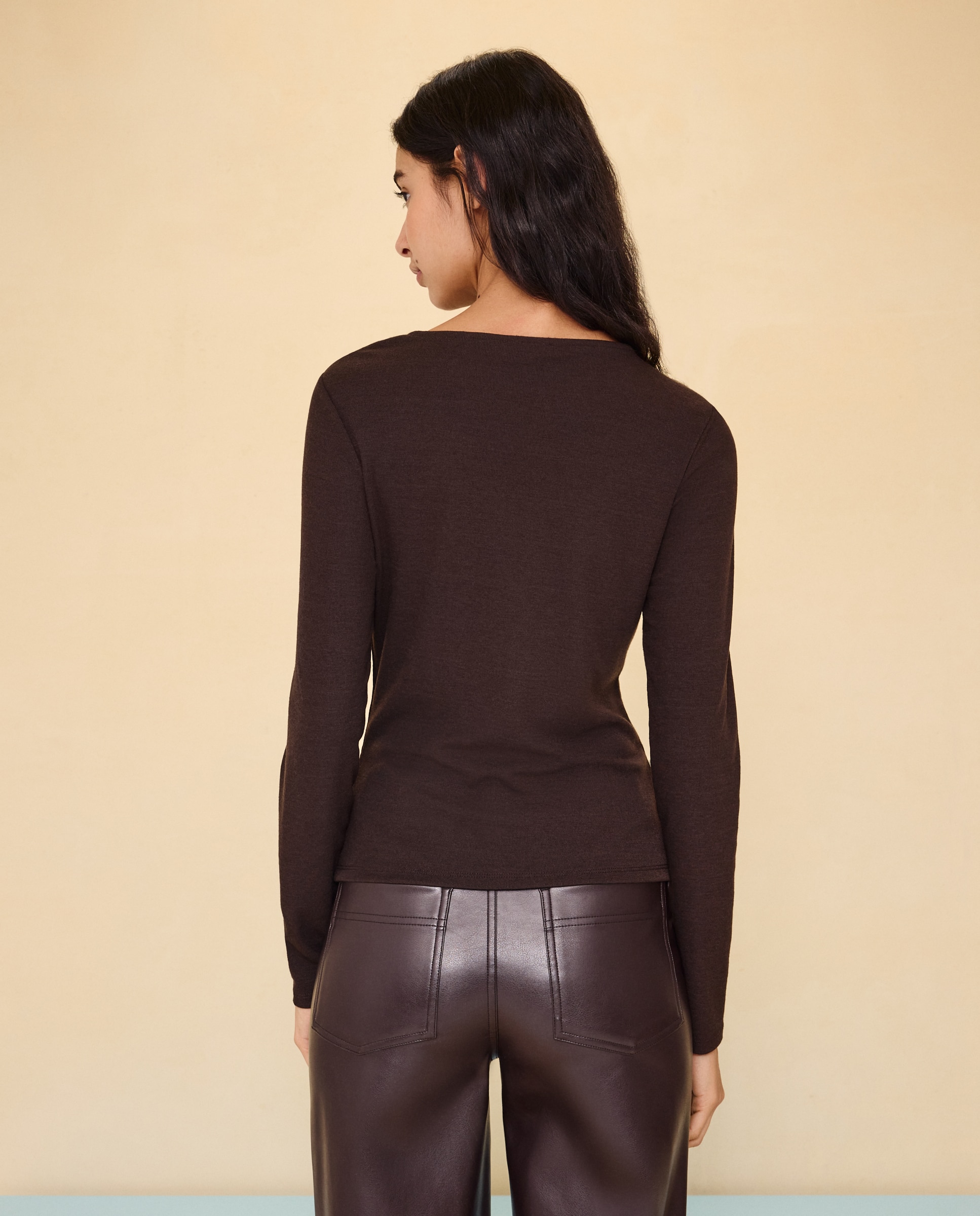 Camiseta manga larga de mujer - Easy Wear - Marrón Marrón-3