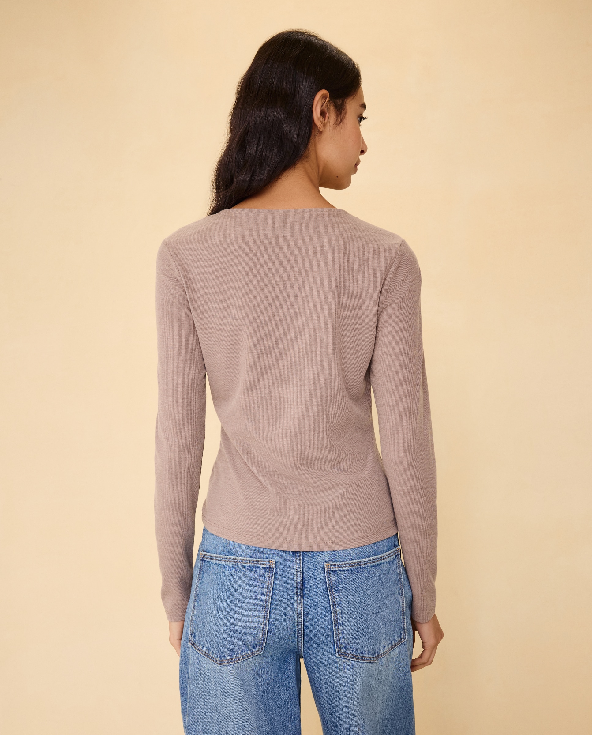 Camiseta manga larga de mujer - Easy Wear - Beige Beige-3