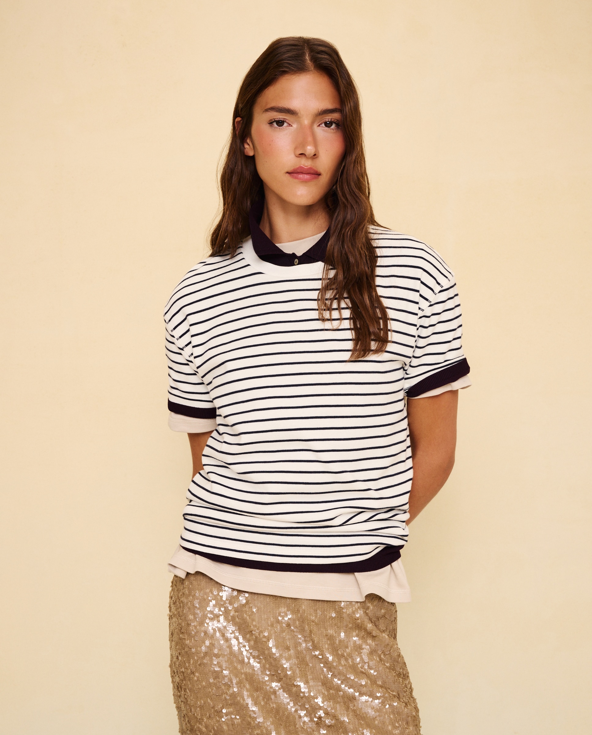 T-shirt de mulher com manga curta Branco-2