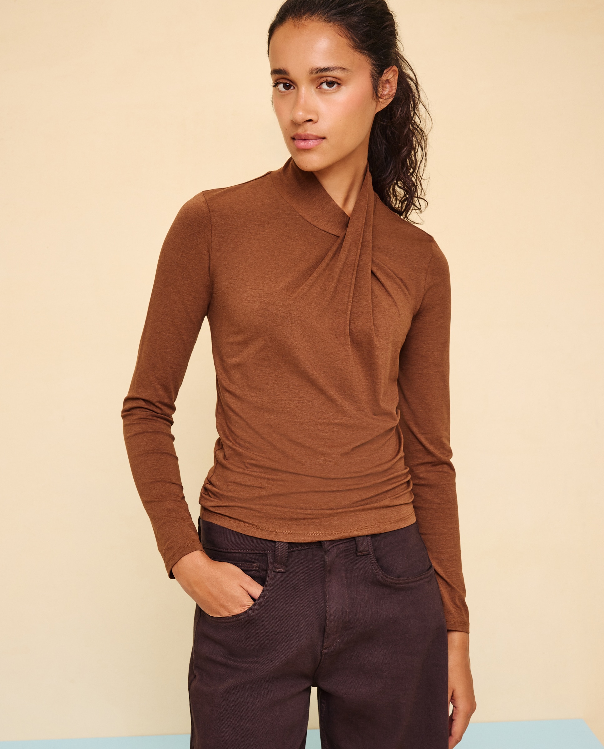 Camiseta manga larga de mujer - Easy Wear - 730 Camel 730 Camel-1