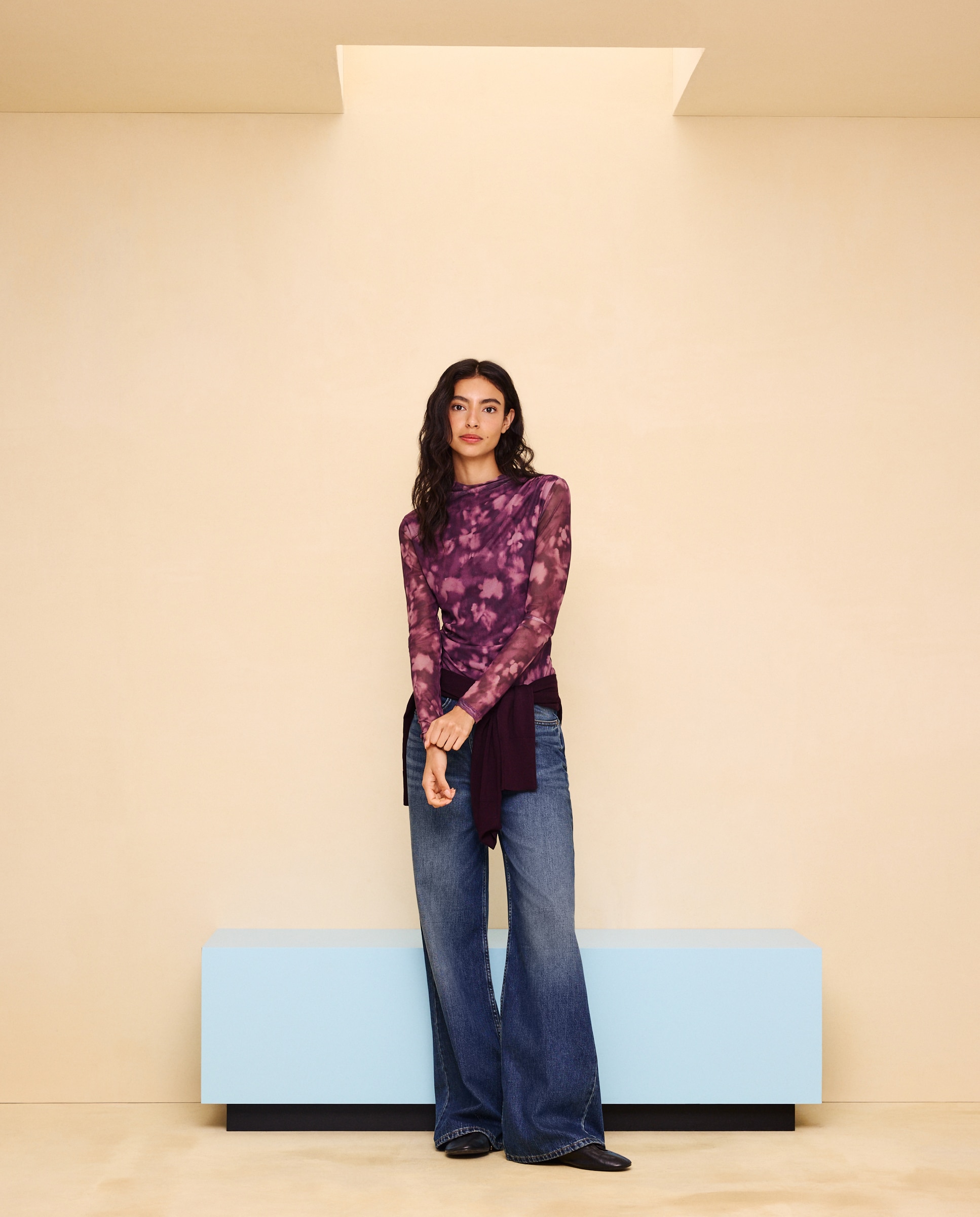 Camisola de mulher com manga comprida Bordeaux-2