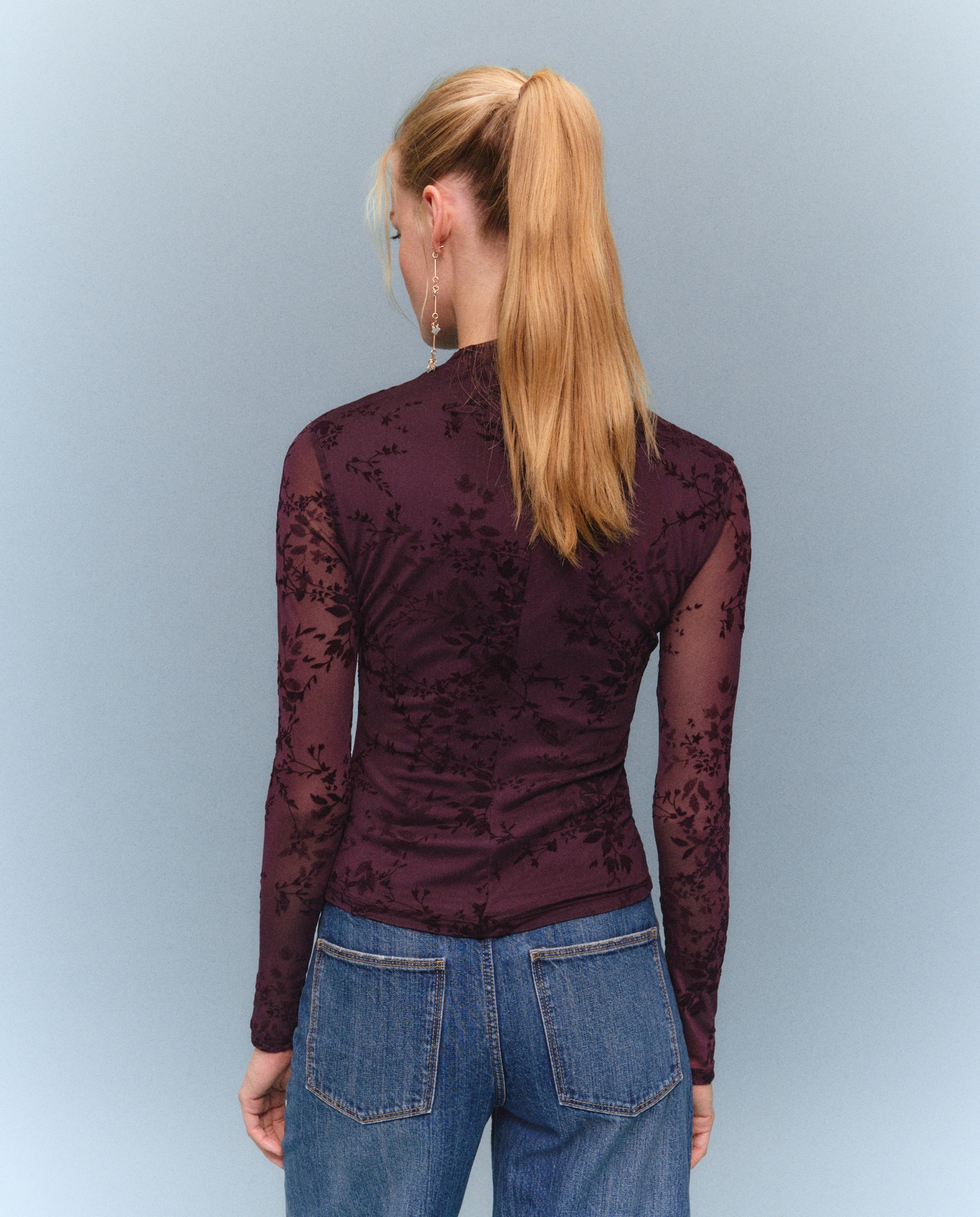 Camiseta de mujer manga larga - Easy Wear - Burdeos Burdeos-3